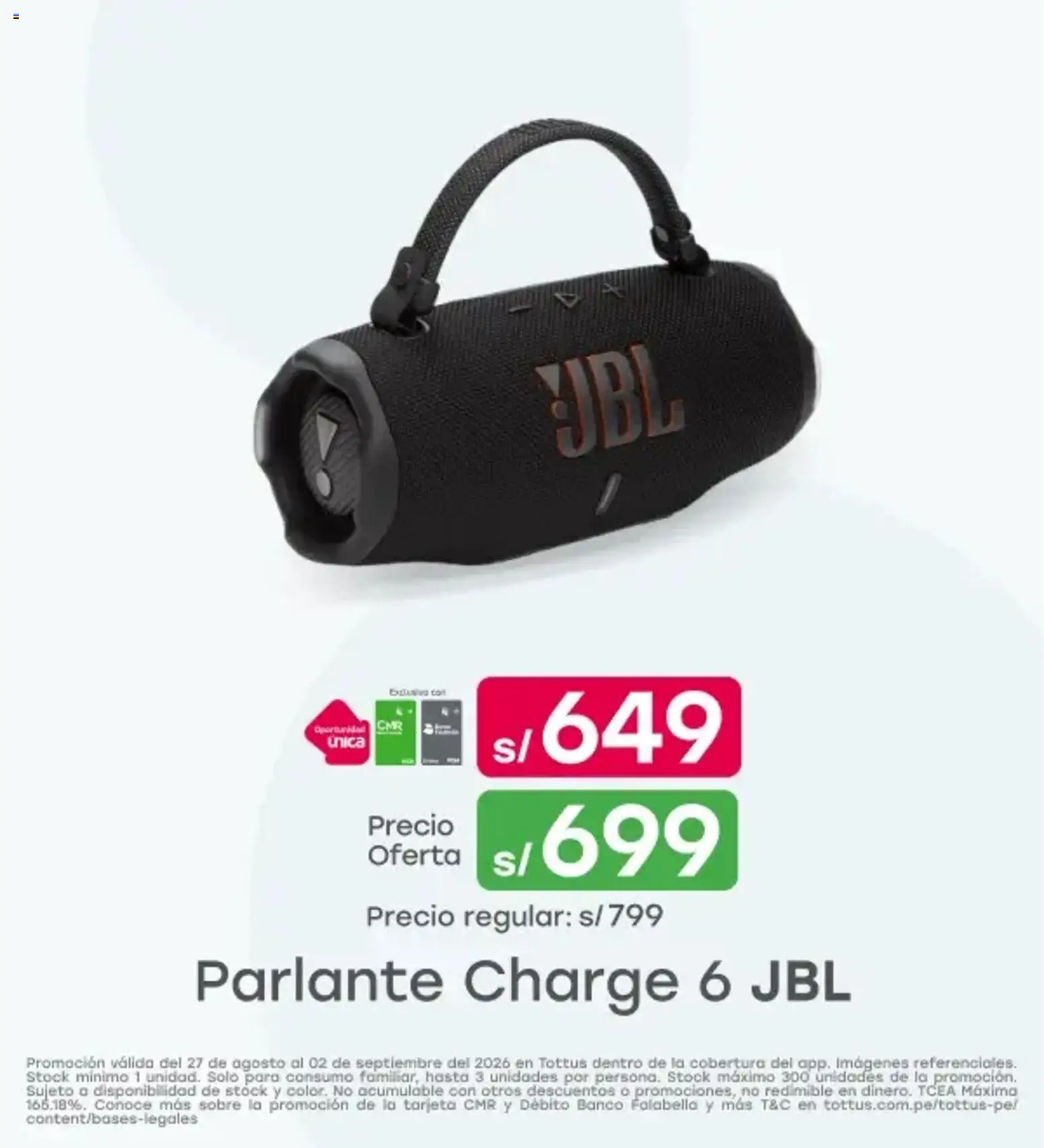 Catálogo Tottus válido desde 27/08/2026 | Página: 8 | Productos: Parlante
