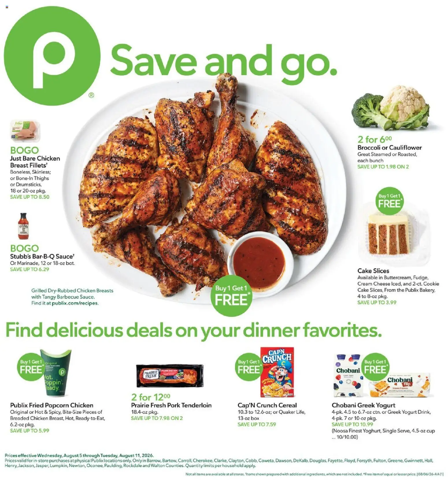 Publix Weekly Ad - valid from 08/05/2026 | Page: 1 | Products: Box, Pork, Cream, Cauliflower
