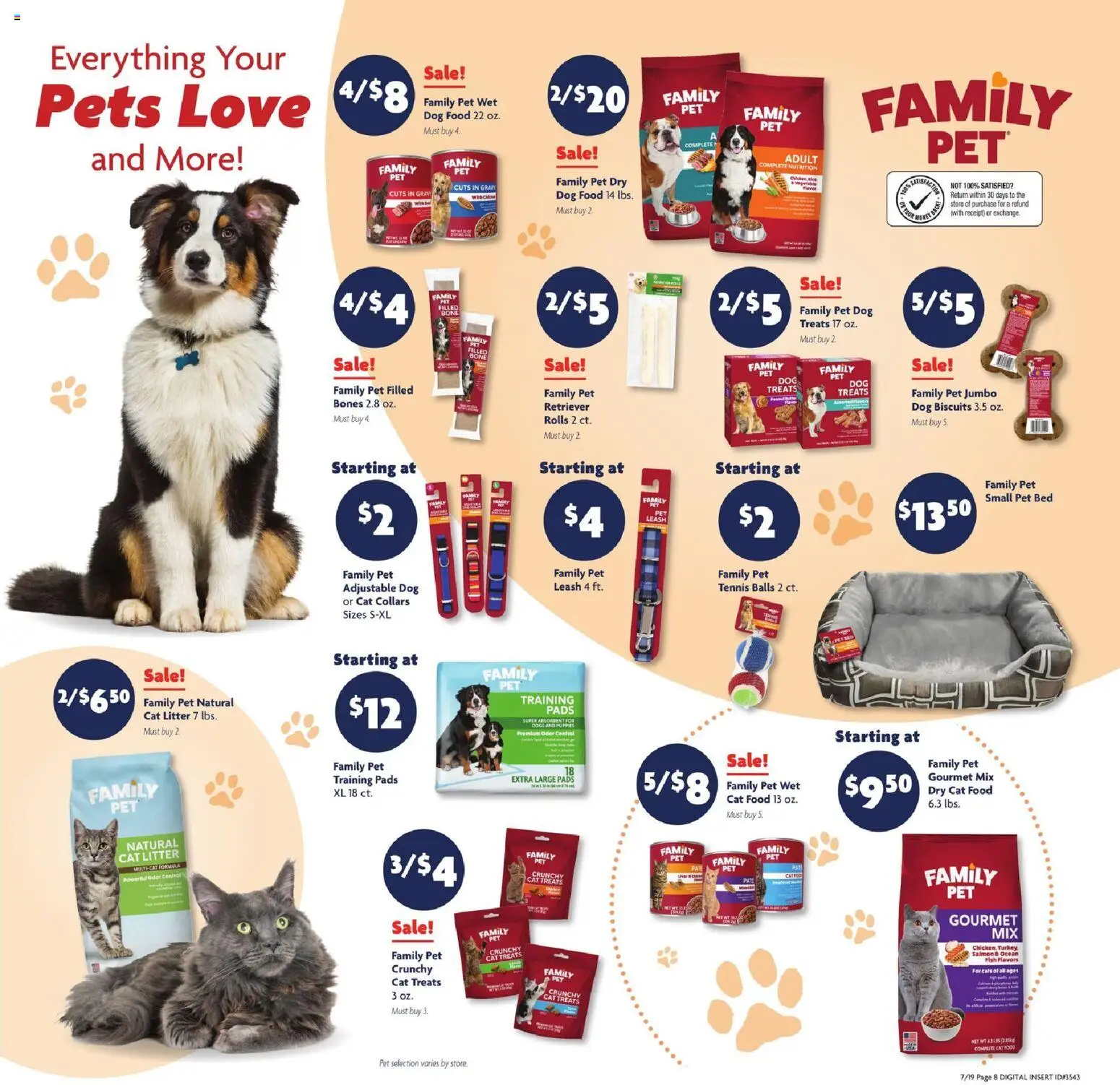 Family Dollar Weekly Ad - valid from 07/19/2026 | Page: 12 | Products: Bed, Dog Treats, Pet Bed, Cat Food