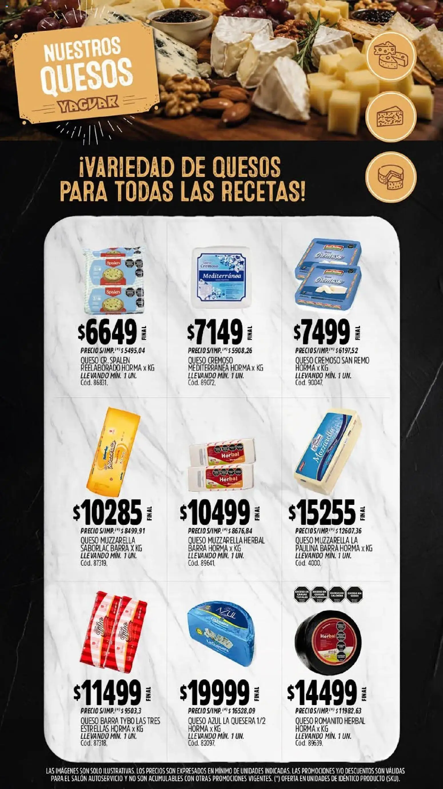 Yaguar - Oferta Semanal San Juan │ válido desde el 28/09/2026 | Página: 6 | Productos: Mozzarella, Queso azul, Muzzarella, Queso
