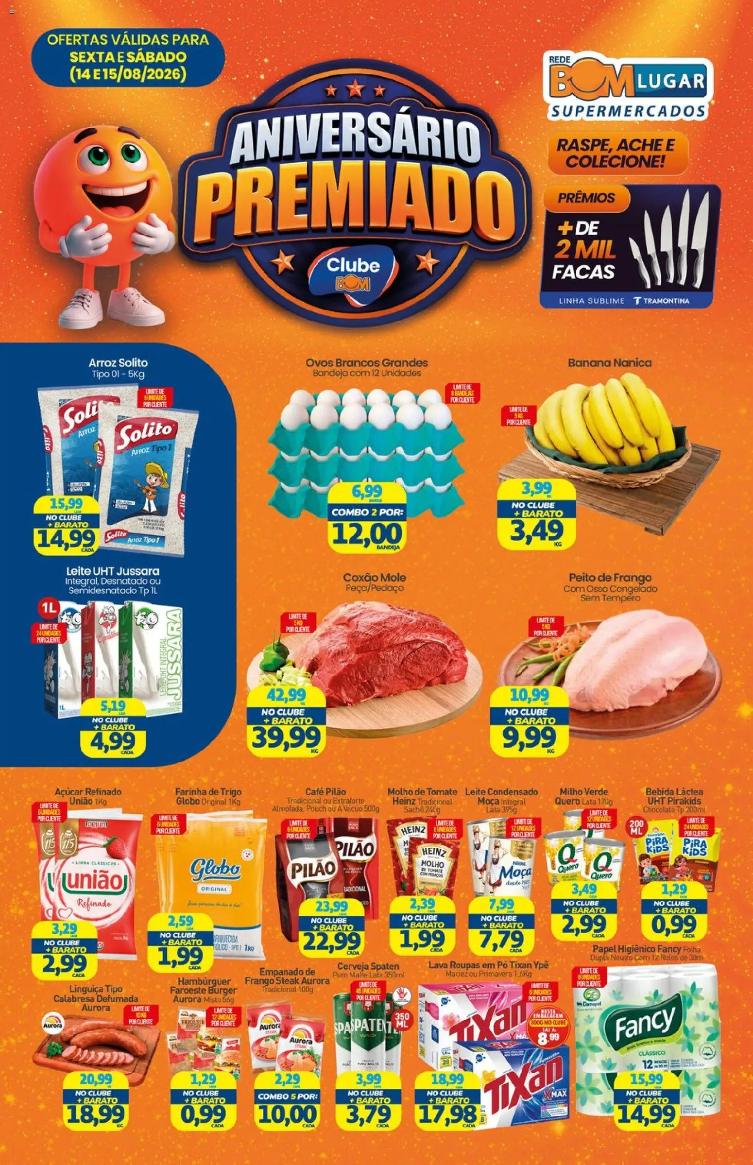 Rede Bom Lugar Folheto - válido de 14/08/2026 | Página: 1 | Produtos: Lente, Molho de tomate, Bebida, Milho