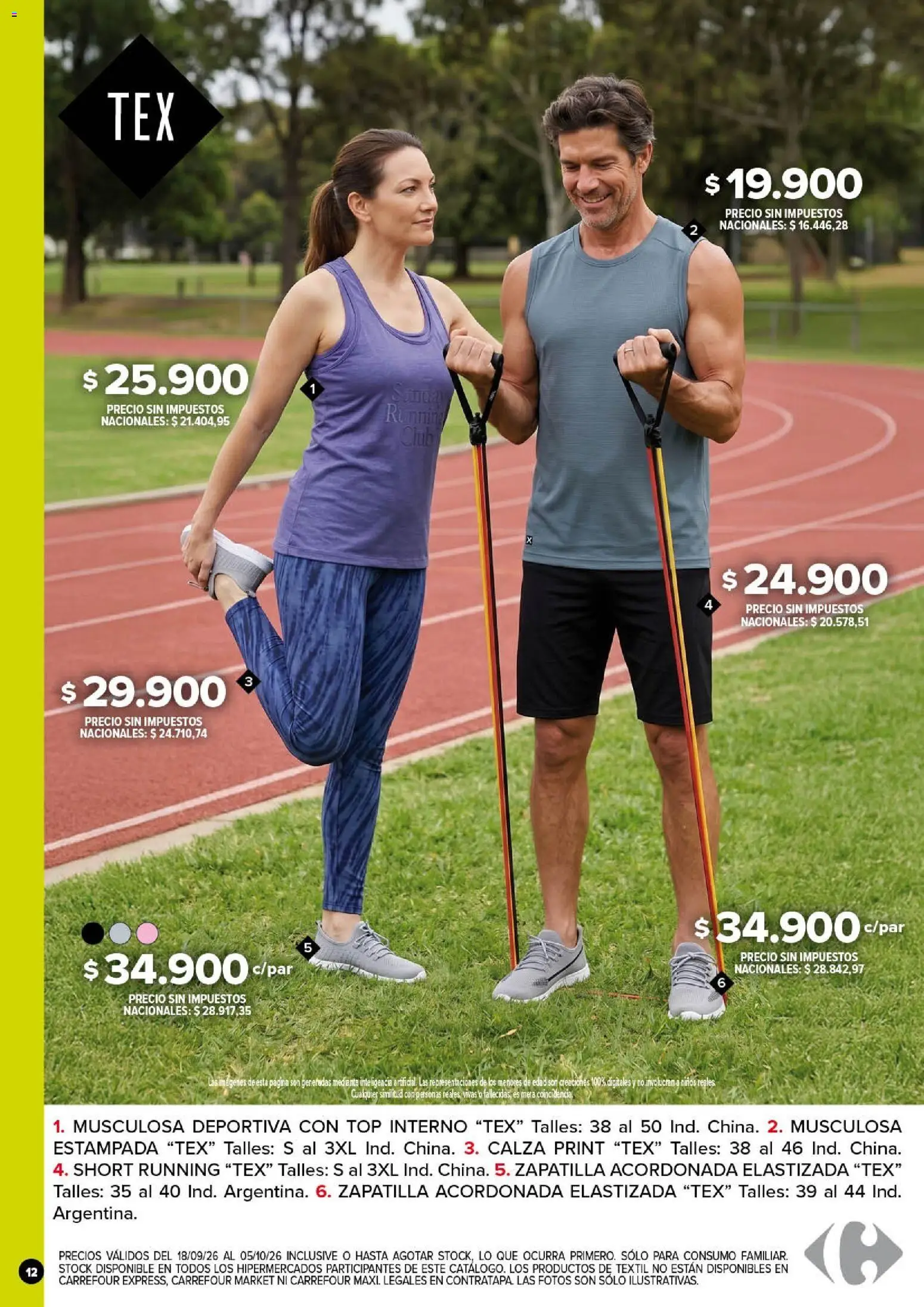 Carrefour - Tiempo Libre │ válido desde el 18/09/2026 | Página: 12 | Productos: Top, Short, Musculosa