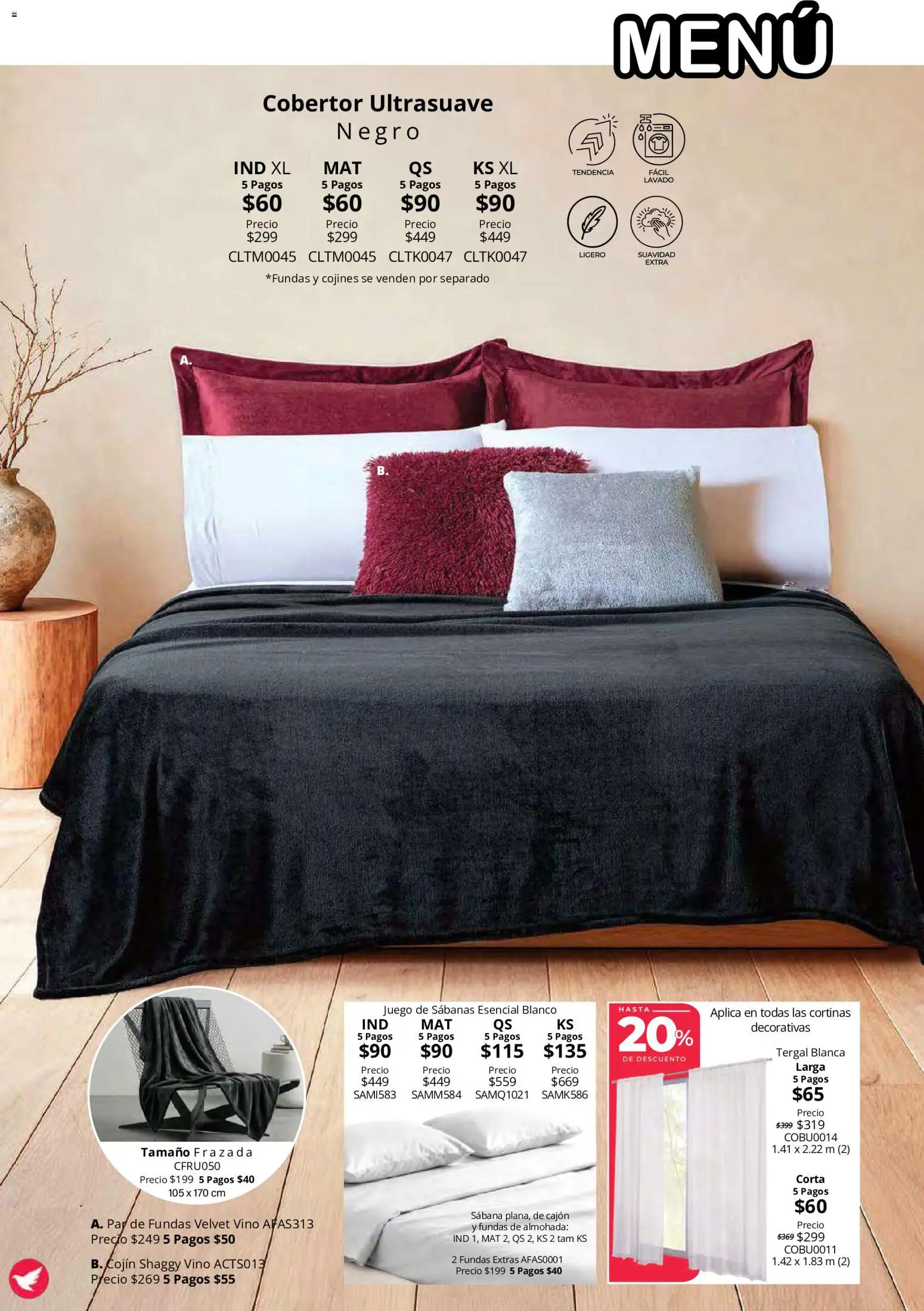 Nuevas ofertas de Colchas Concord válidas en toda la República Mexicana desde el 15/10/2026. ¡Encuentra las mejores ofertas en Colchas Concord catálogo Colección Cobertor Calor de Hogar! | Página: 120