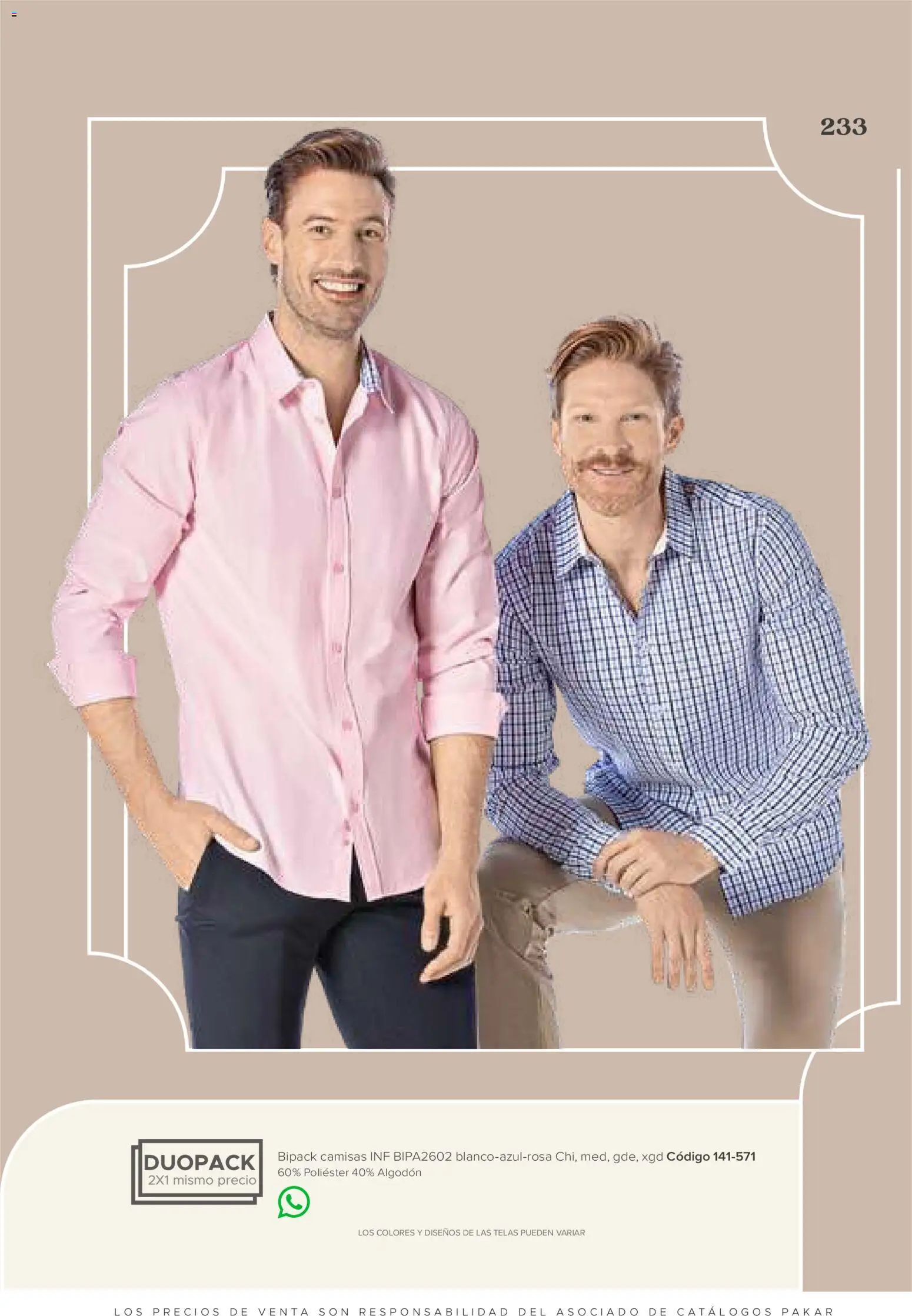 Nuevas ofertas de SC Pakar válidas en toda la República Mexicana desde el 31/07/2026. ¡Encuentra las mejores ofertas en SC Pakar catálogo Ropa! | Página: 233 | Productos: Algodón