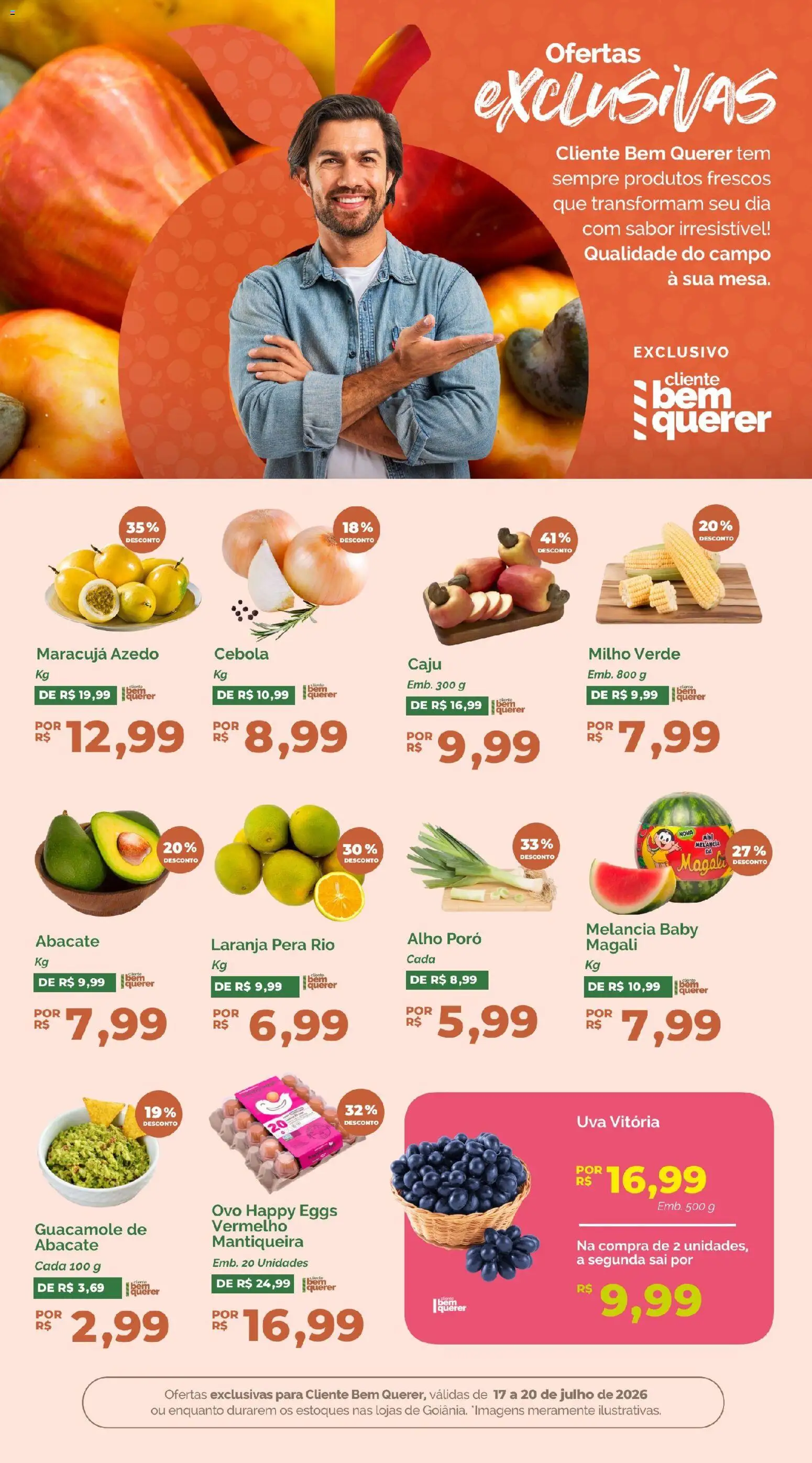 Oba Hortifruti Folheto - válido de 17/07/2026 | Página: 5 | Produtos: Caju, Maracujá, Melancia, Cebola