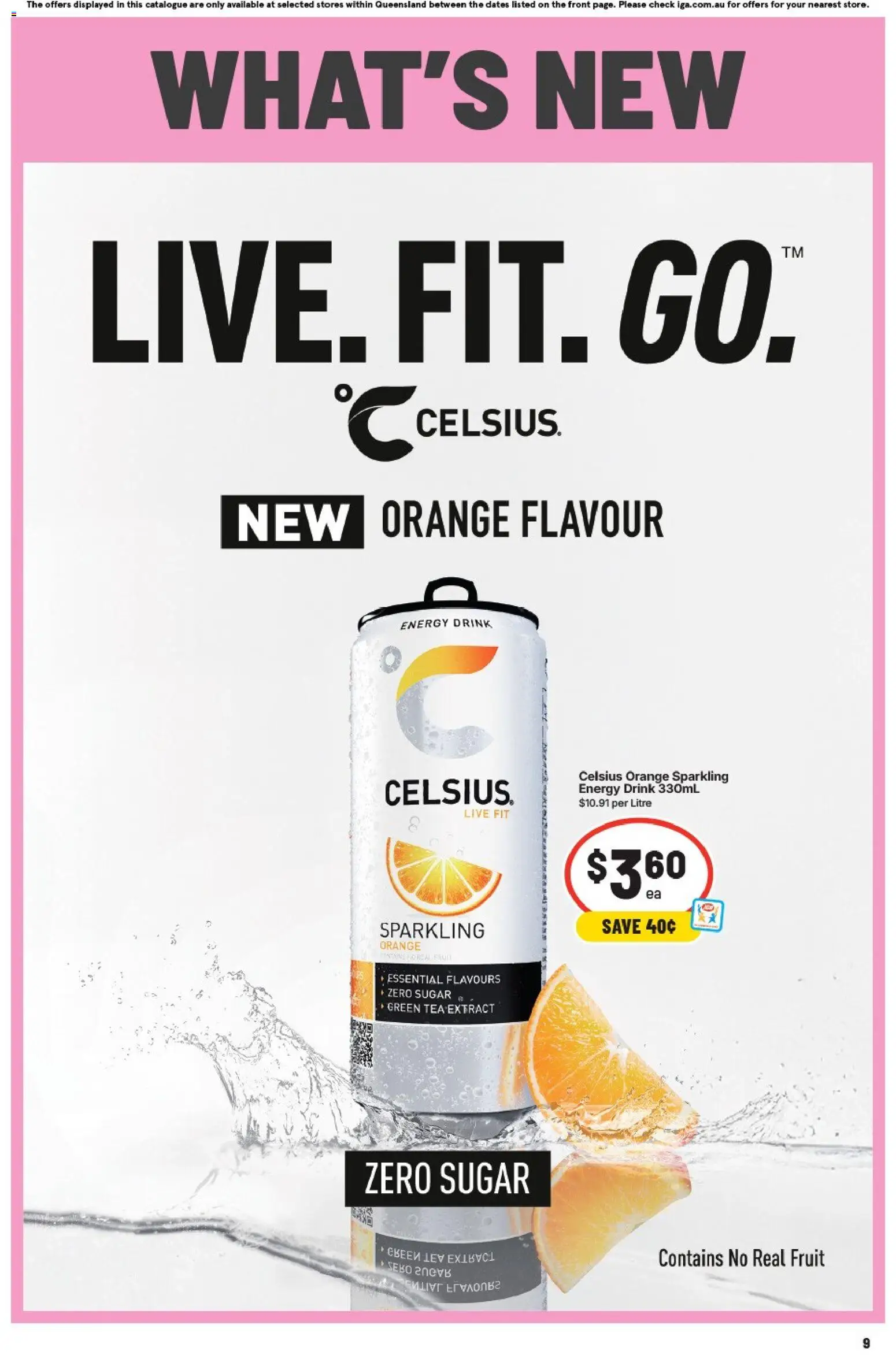 IGA catalogue - valid from 12/08/2026 | Page: 9 | Products: Energy drink, Tea, Sugar, Green tea