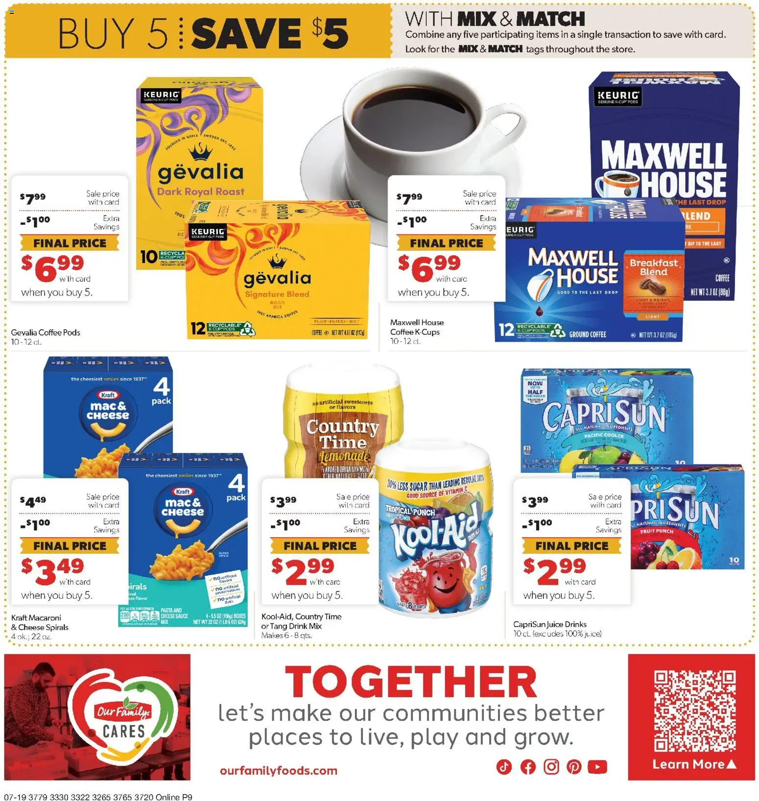Family Fare Weekly Ad - MN - valid from 07/19/2026 | Page: 5 | Products: Cheese, Pasta, Sauce, Sugar