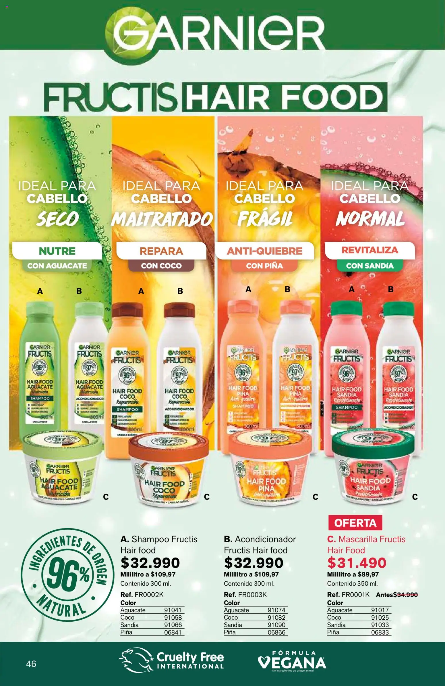 Leonisa revista - valida desde el 15/07/2026 | Página: 46 | Productos: Aguacate, Shampoo, Coco, Acondicionador