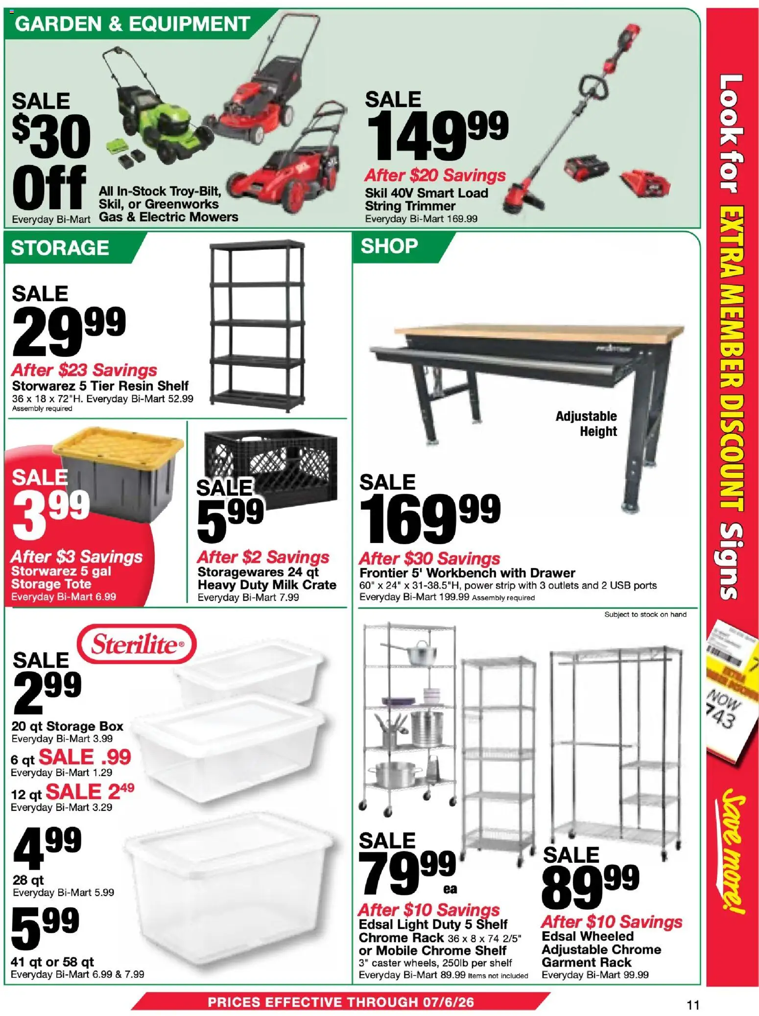 Bi-Mart Membership Savings Book - valid from 06/23/2026 | Page: 11 | Products: Trimmer, Caster, Milk, Usb