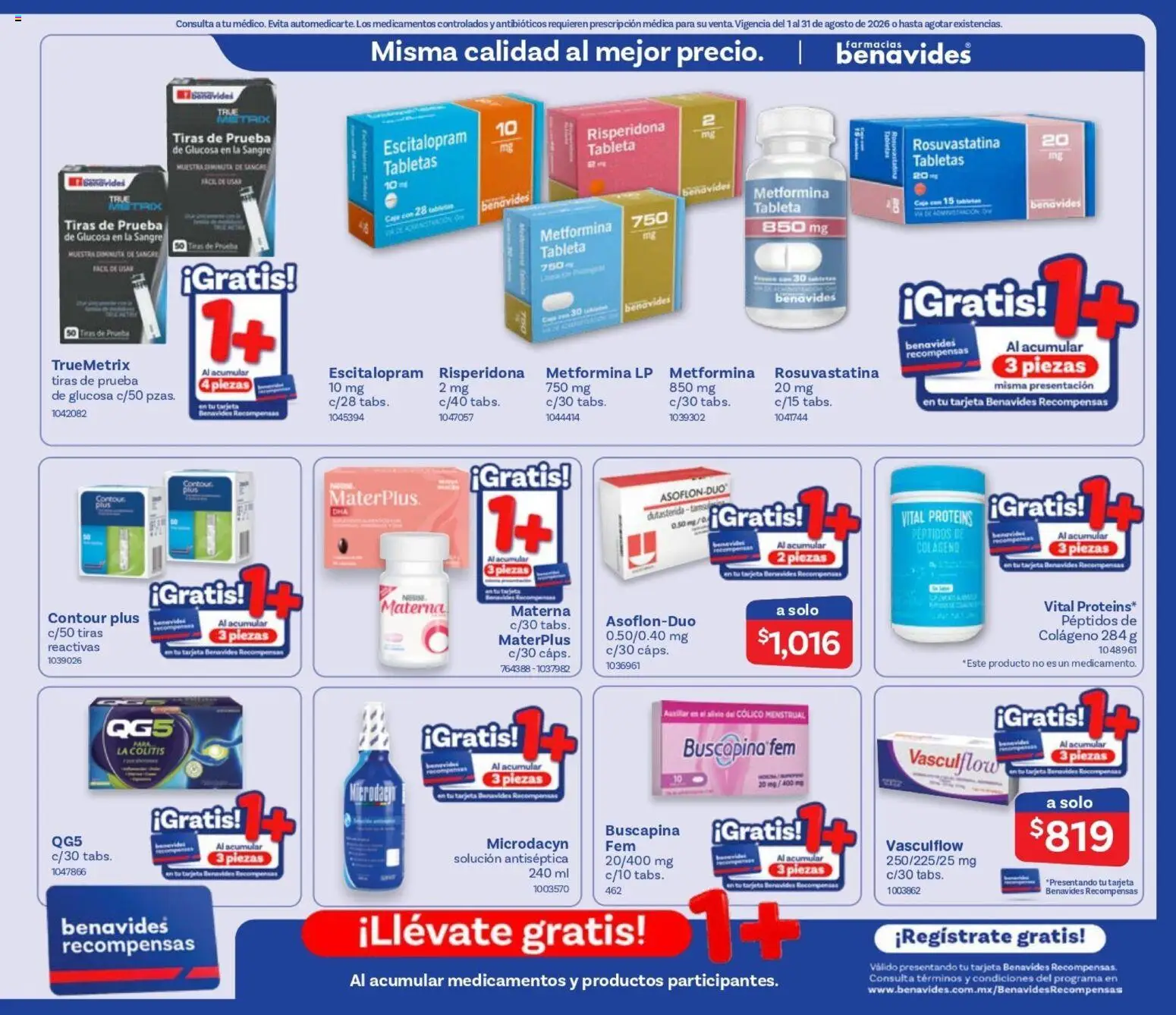 Nuevas ofertas de Farmacia Benavides válidas en toda la República Mexicana desde el 01/08/2026. ¡Encuentra las mejores ofertas en Farmacia Benavides catálogo! | Página: 15