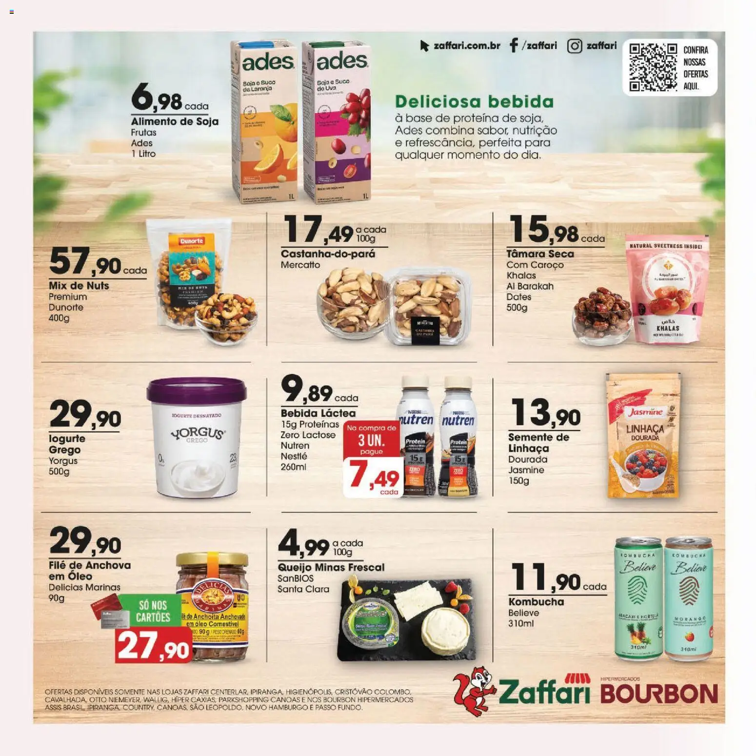 Zaffari Folheto - válido de 03/09/2026 | Página: 12 | Produtos: Linhaça, Iogurte desnatado, Base, Soja