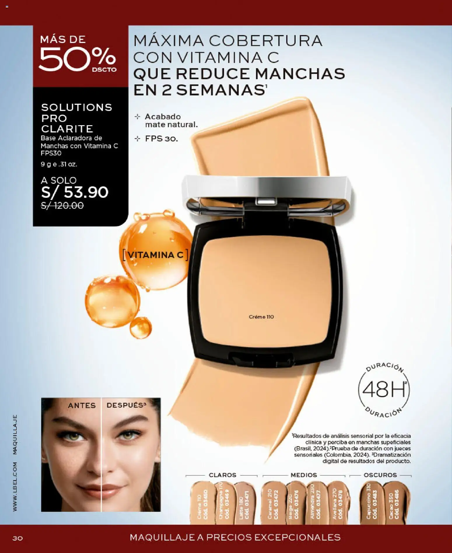 Catálogo L'Bel válido desde 09/09/2026 | Página: 30 | Productos: Cacao, Maquillaje