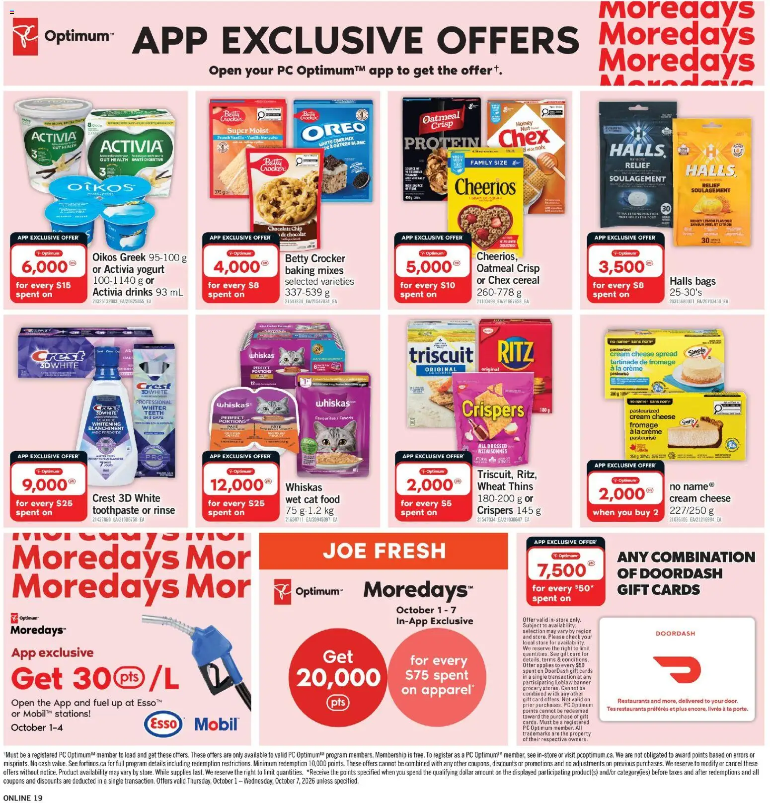 Fortinos flyer valid from Oct 1, 2026 | Page: 19 | Products: Oatmeal, Sugar, Drinks, Cake