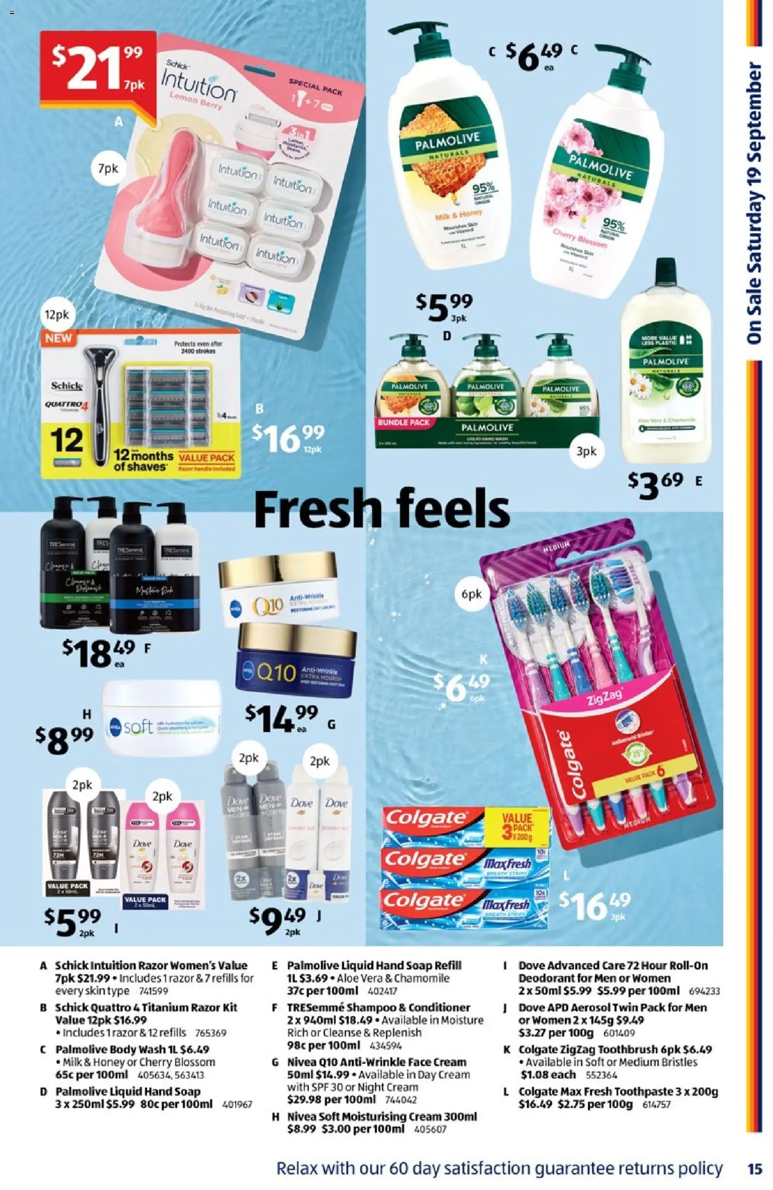Aldi catalogue - valid from 08/09/2026 | Page: 15 | Products: Milk, Shampoo, Night cream, Hand wash