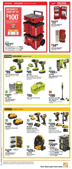 Preview of Home Depot weekly ads valid from 06/25/2026 | Page: 3 | Products: Box, Battery, Hammer, Fan