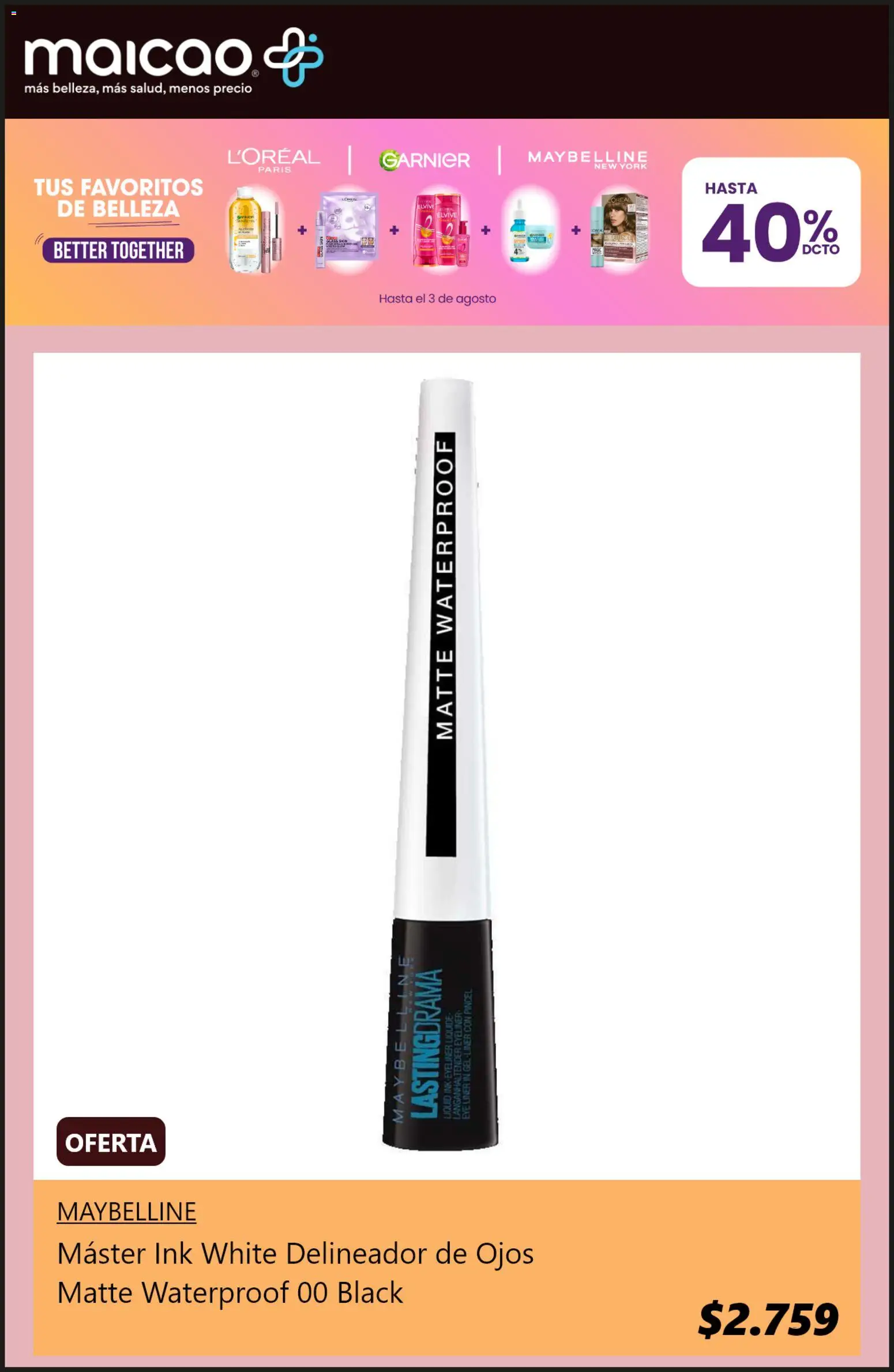 Maicao Ofertas │ válido desde el 20.07.2026 | Página: 3 | Productos: Delineador de ojos, Delineador