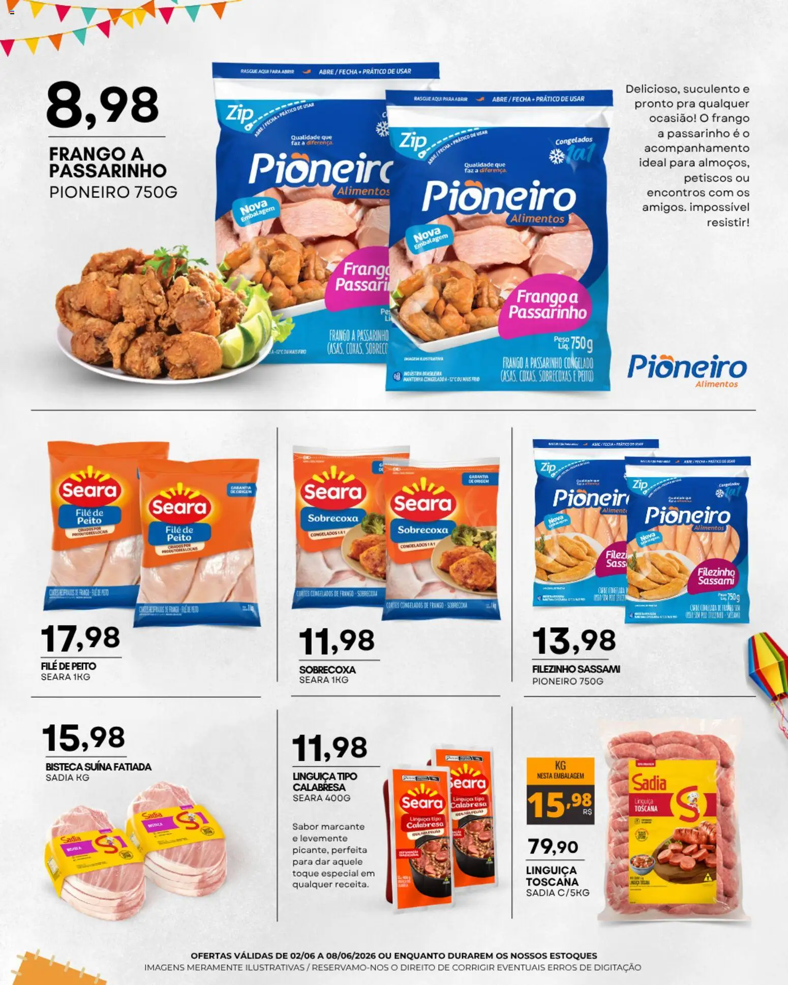 Mercadão Atacadista Folheto - válido de 02.06.2026 | Página: 2 | Produtos: Linguiça, Frango