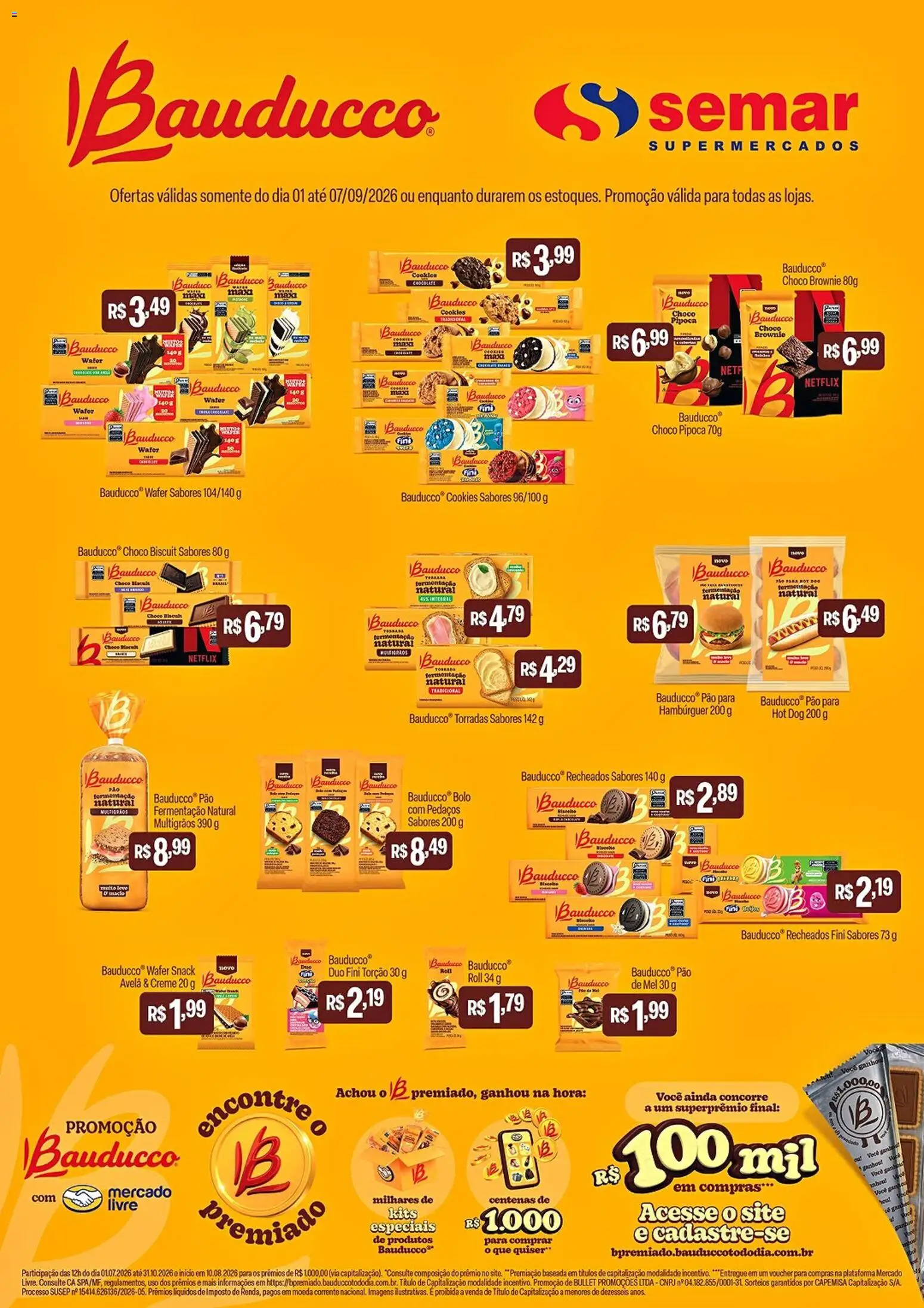 Semar Supermercado Folheto - válido de 01/09/2026 | Página: 1 | Produtos: Pão, Mel, Hambúrguer, Torradas