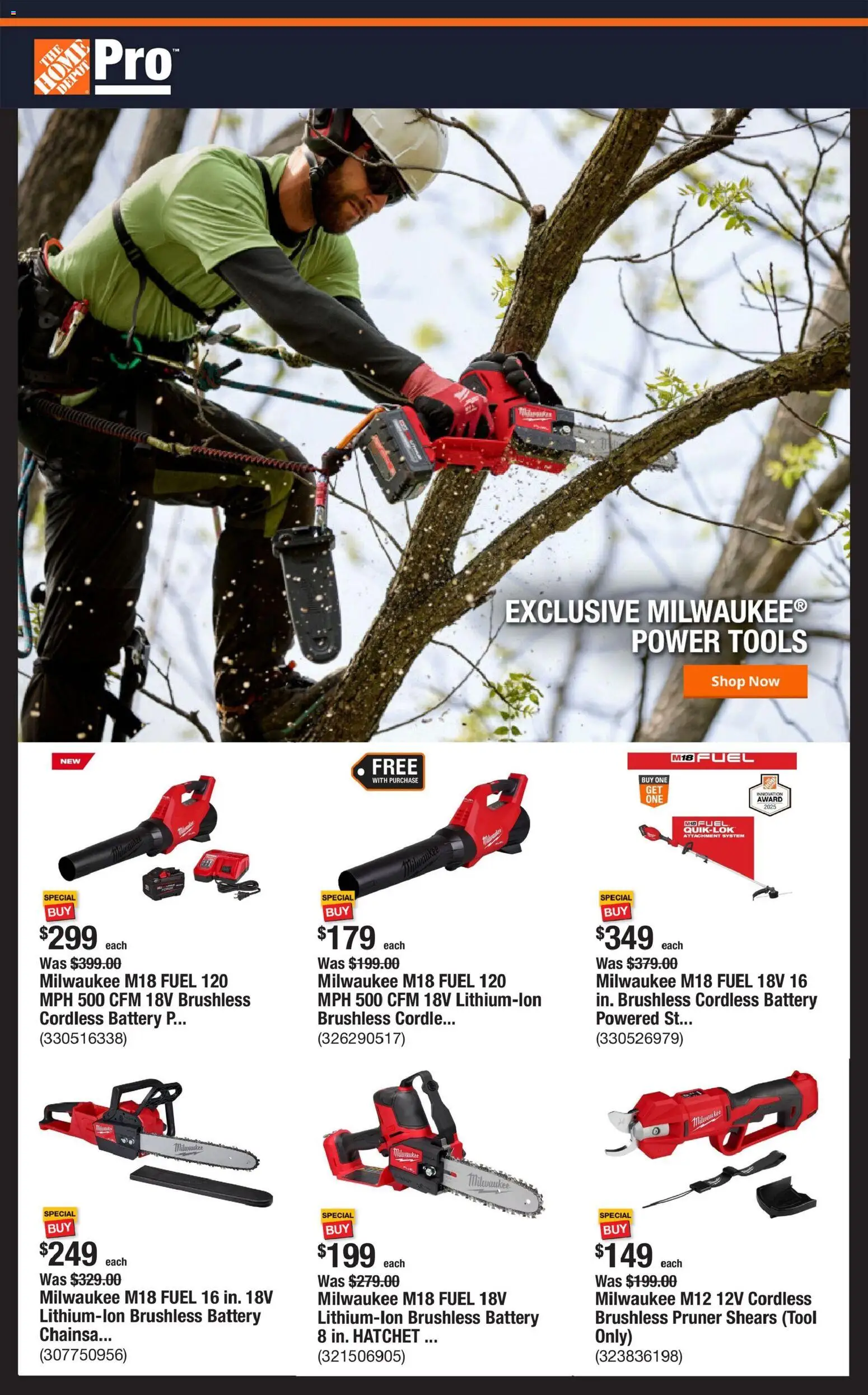 Home Depot Shop Pro Ad - valid from 08.06.2026 | Page: 1 | Products: Pruner, Battery