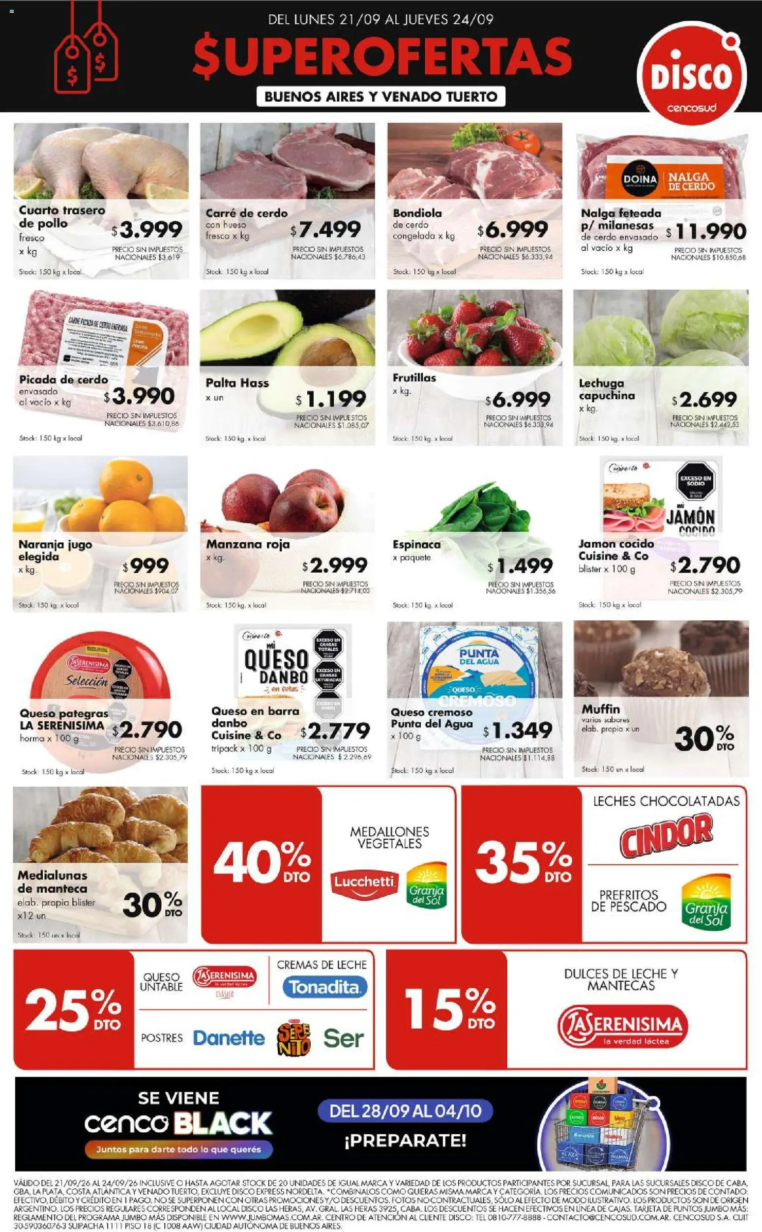 Disco - FERIA DE FRESCOS BSAS │ válido desde el 21/09/2026 | Página: 1 | Productos: Milanesas, Pollo, Frutillas, Dulces