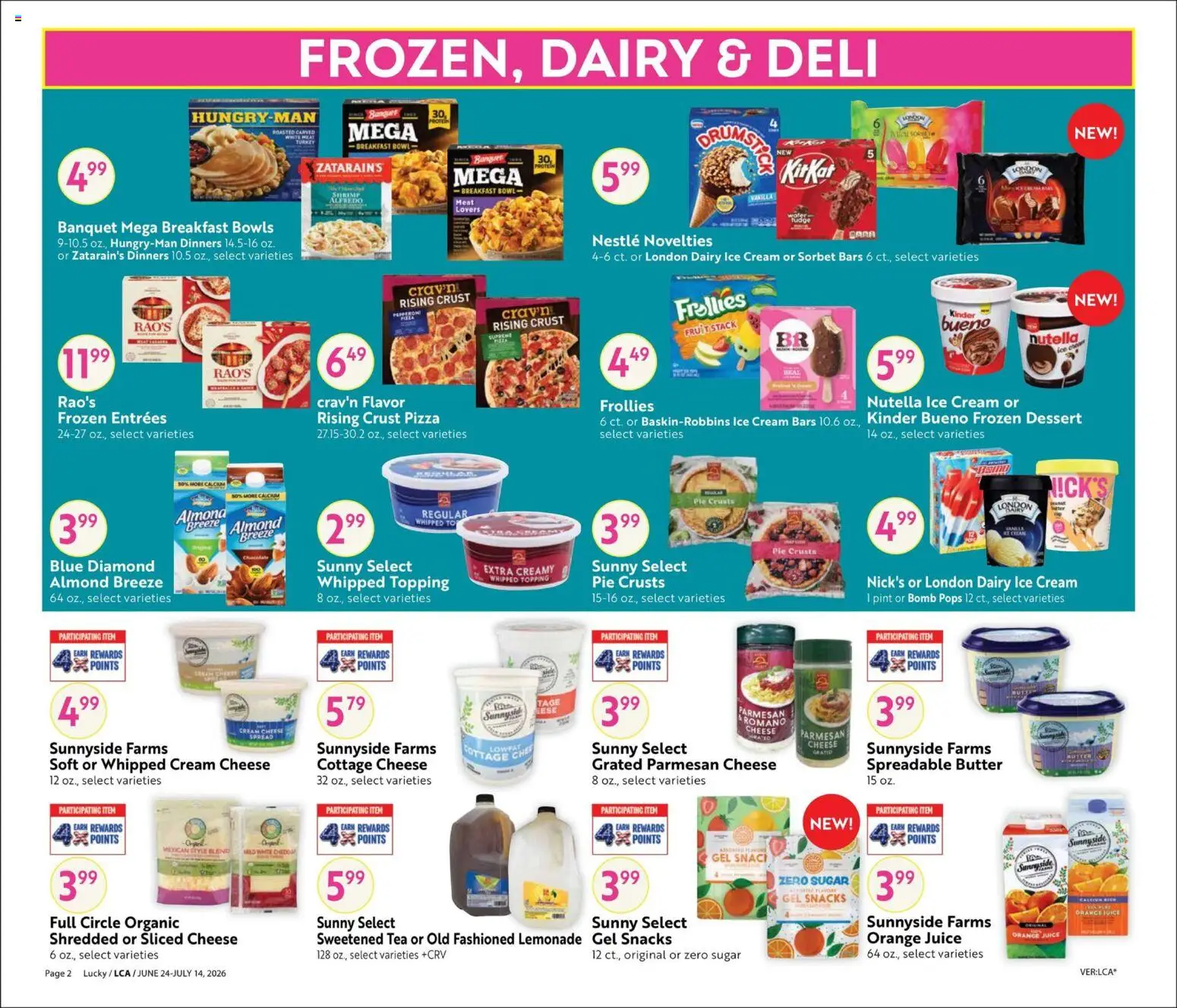 Lucky Supermarkets Big Book of Savings - valid from 06/24/2026 | Page: 2 | Products: Juice, Tea, Cream, Sugar