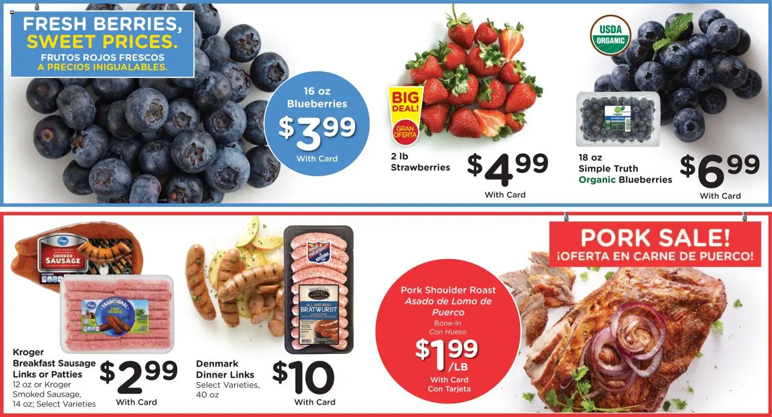 Smith's Weekly Ad - valid from 03.06.2026 | Page: 6 | Products: Pork, Strawberries, Sausage, Blueberries