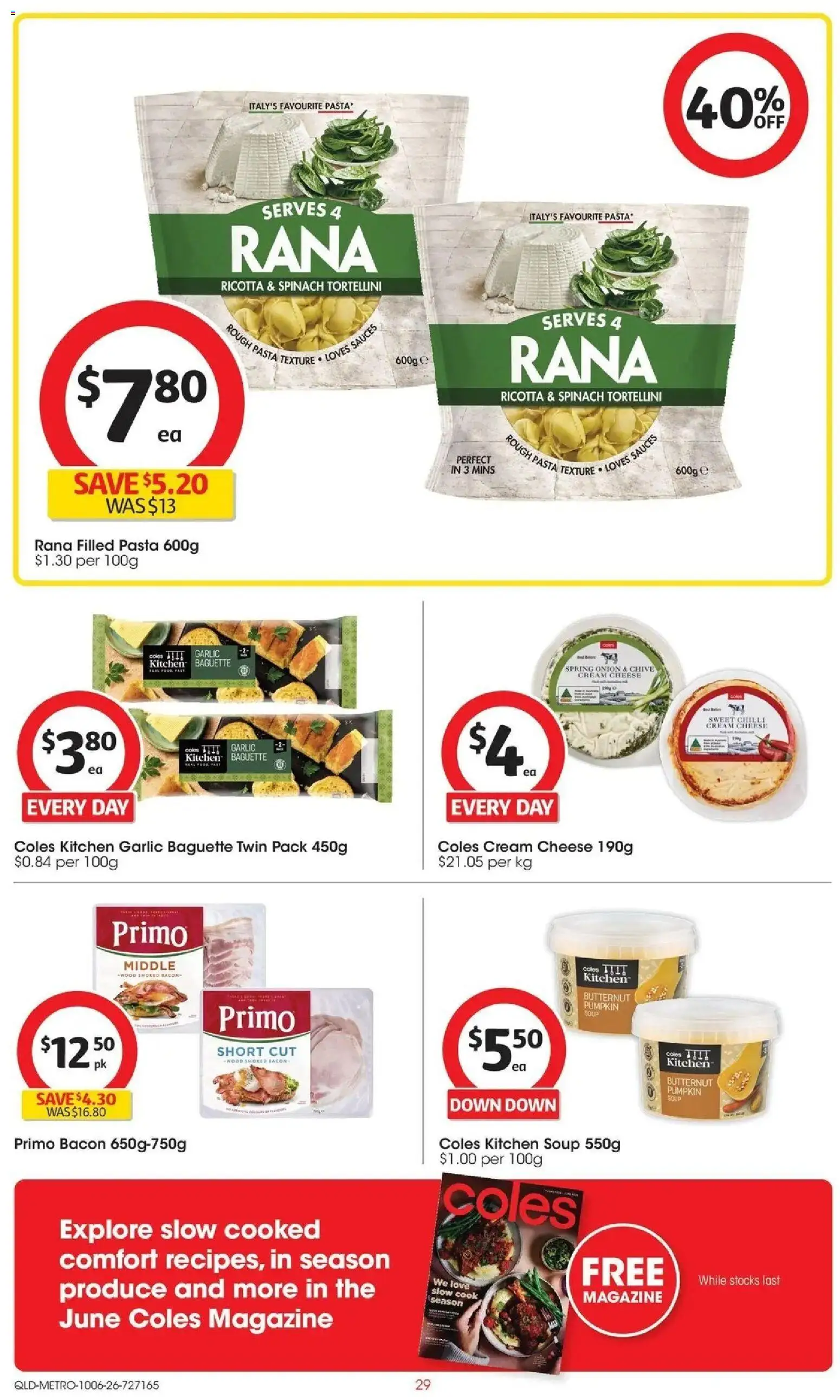 Coles catalogue - valid from 09.06.2026 | Page: 29 | Products: Bacon, Pasta, Cream, Spinach