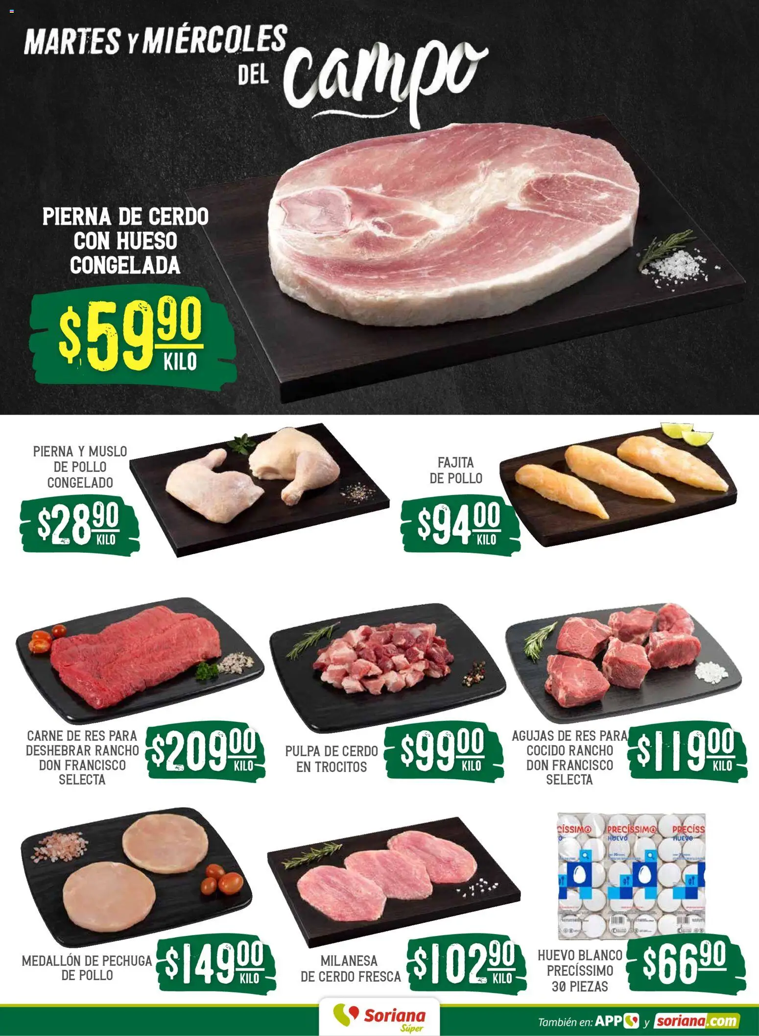 Nuevas ofertas de Soriana válidas en toda la República Mexicana desde el 05.05.2026. ¡Encuentra las mejores ofertas en Soriana Martes y Miércoles del Campo Súper: BCS, Son y Sin! | Página: 4 | Productos: Pollo, Milanesa, Huevo, Res