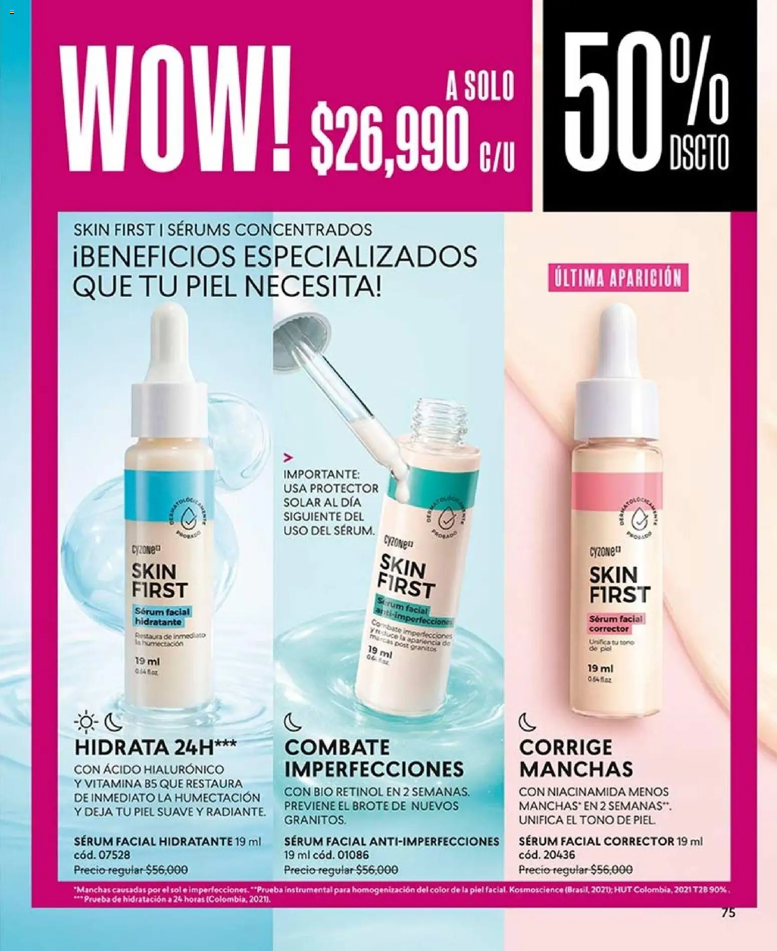 CyZone revista - valida desde el 07/09/2026 | Página: 87 | Productos: Serum, Protector solar, Corrector