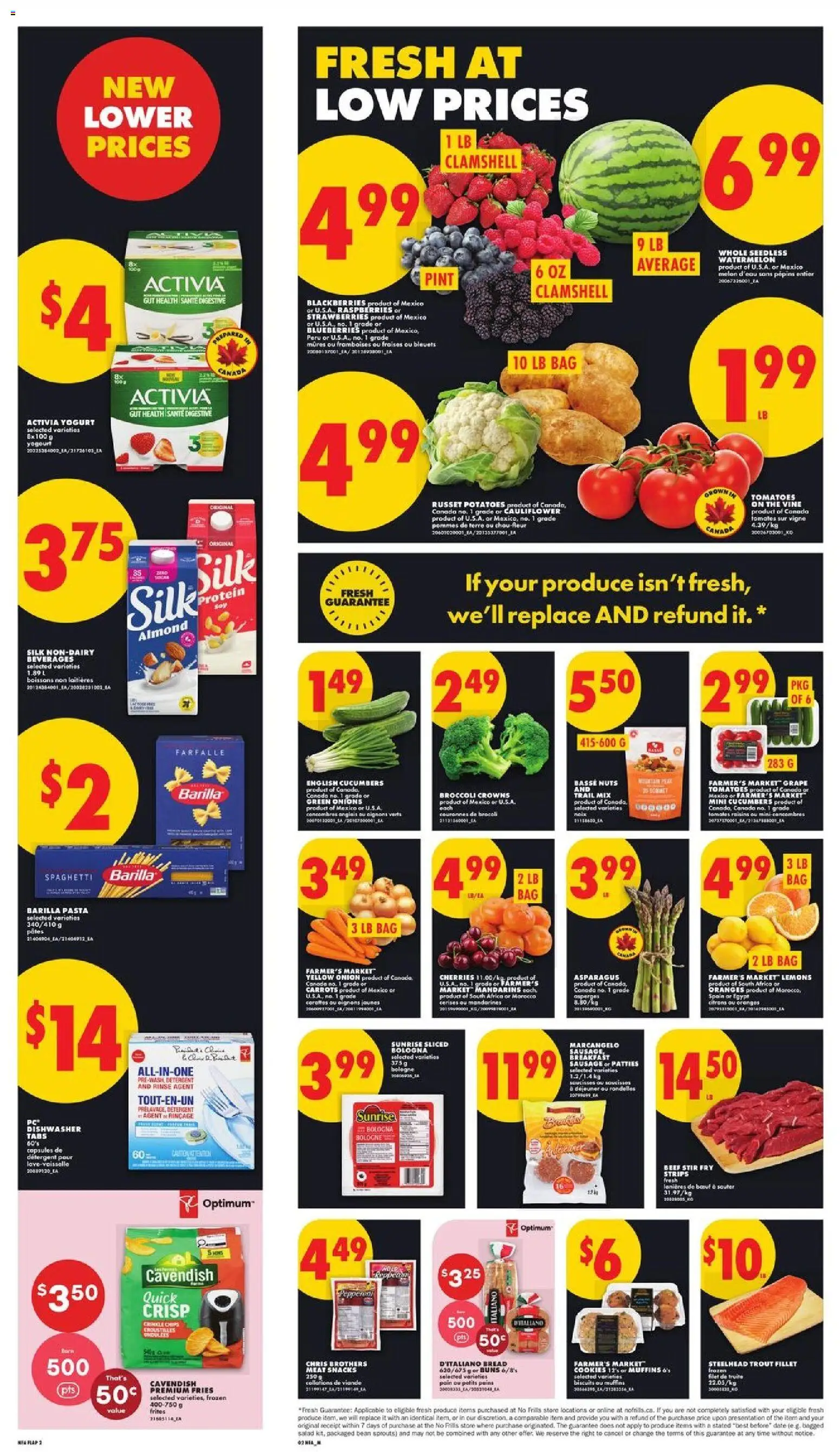 No Frills flyer valid from 11.06.2026 | Page: 2 | Products: Pasta, Salad, Yogurt, Oranges