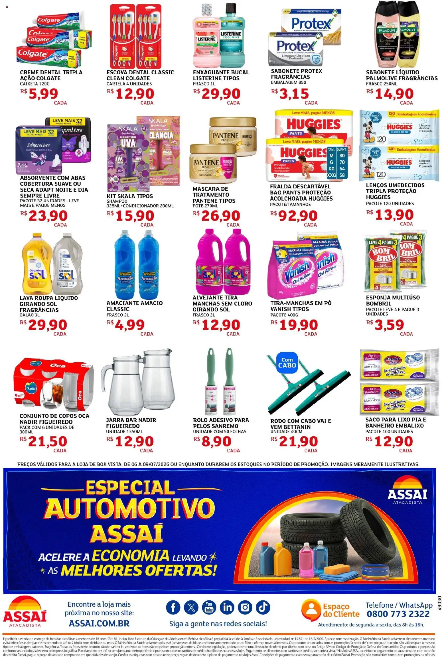 Assaí Atacadista Folheto - válido de 05/07/2026 | Página: 4 | Produtos: Tira manchas, Escova, Cola, Copos