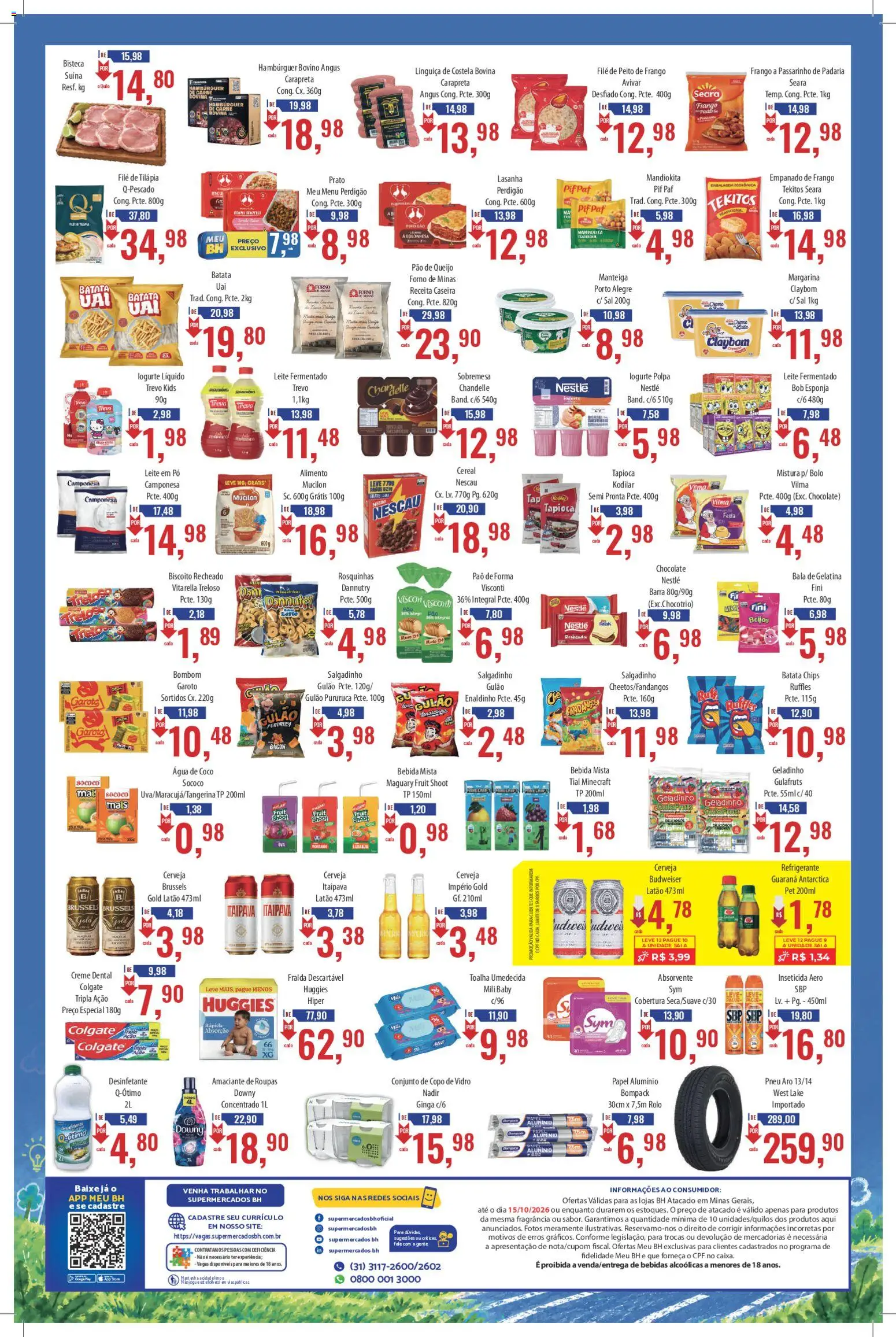 Supermercados BH Folheto - válido de 01/10/2026 | Página: 2 | Produtos: Água de coco, Queijo, Bombom, Filé de tilápia