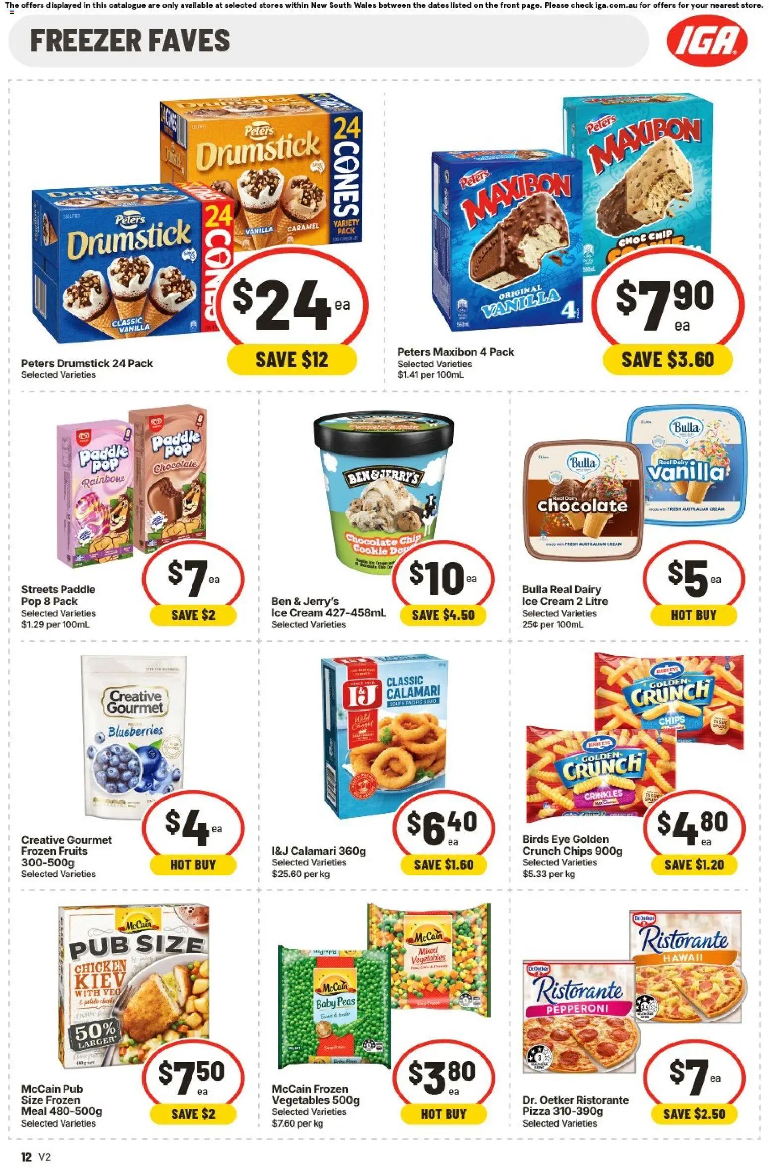 IGA catalogue - valid from 01/07/2026 | Page: 12 | Products: Cream, Ice cream, Blueberries, Freezer