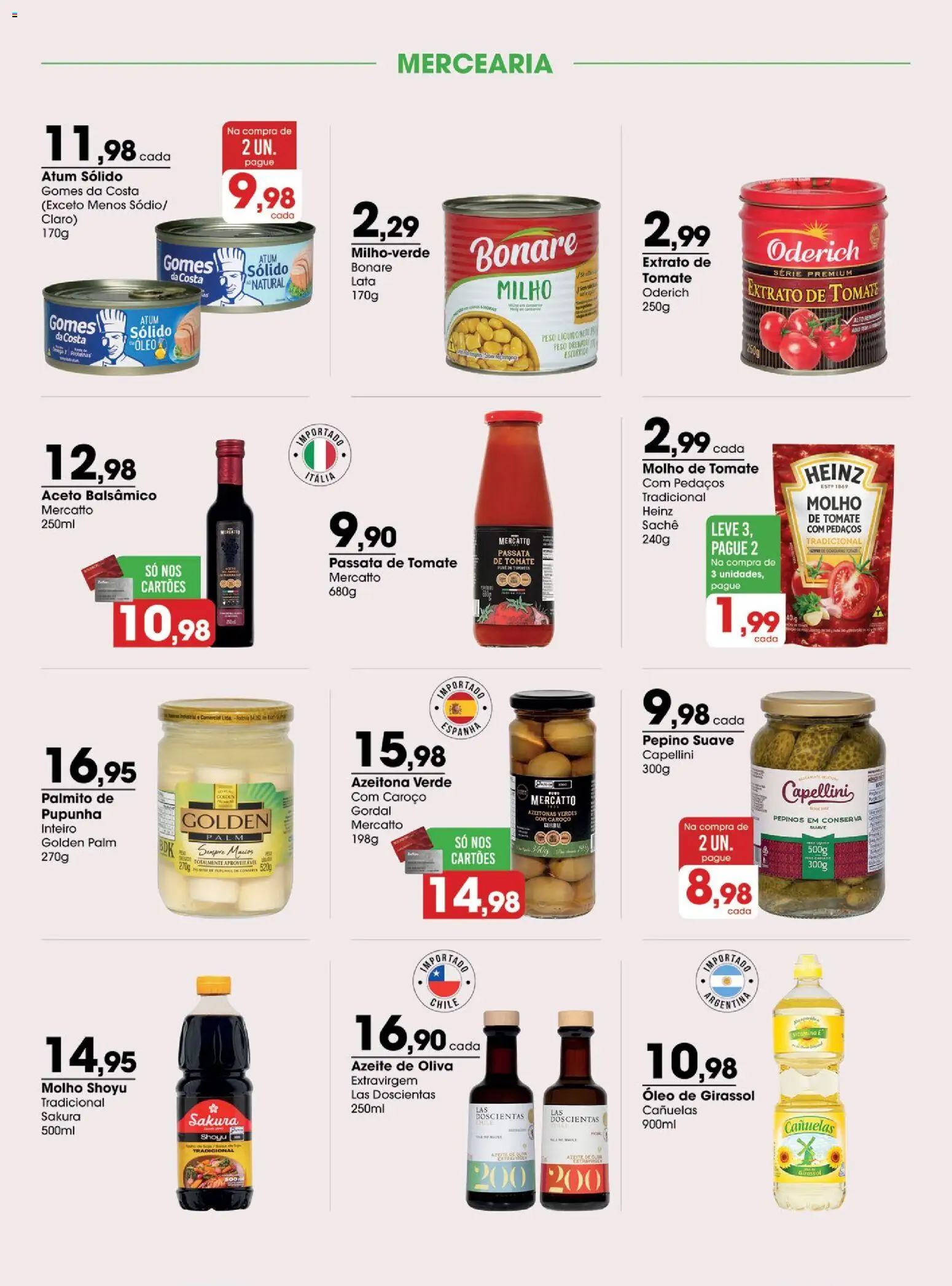 Zaffari Folheto - válido de 29/09/2026 | Página: 3 | Produtos: Tomate, Molho shoyu, Gomes da costa, Milho