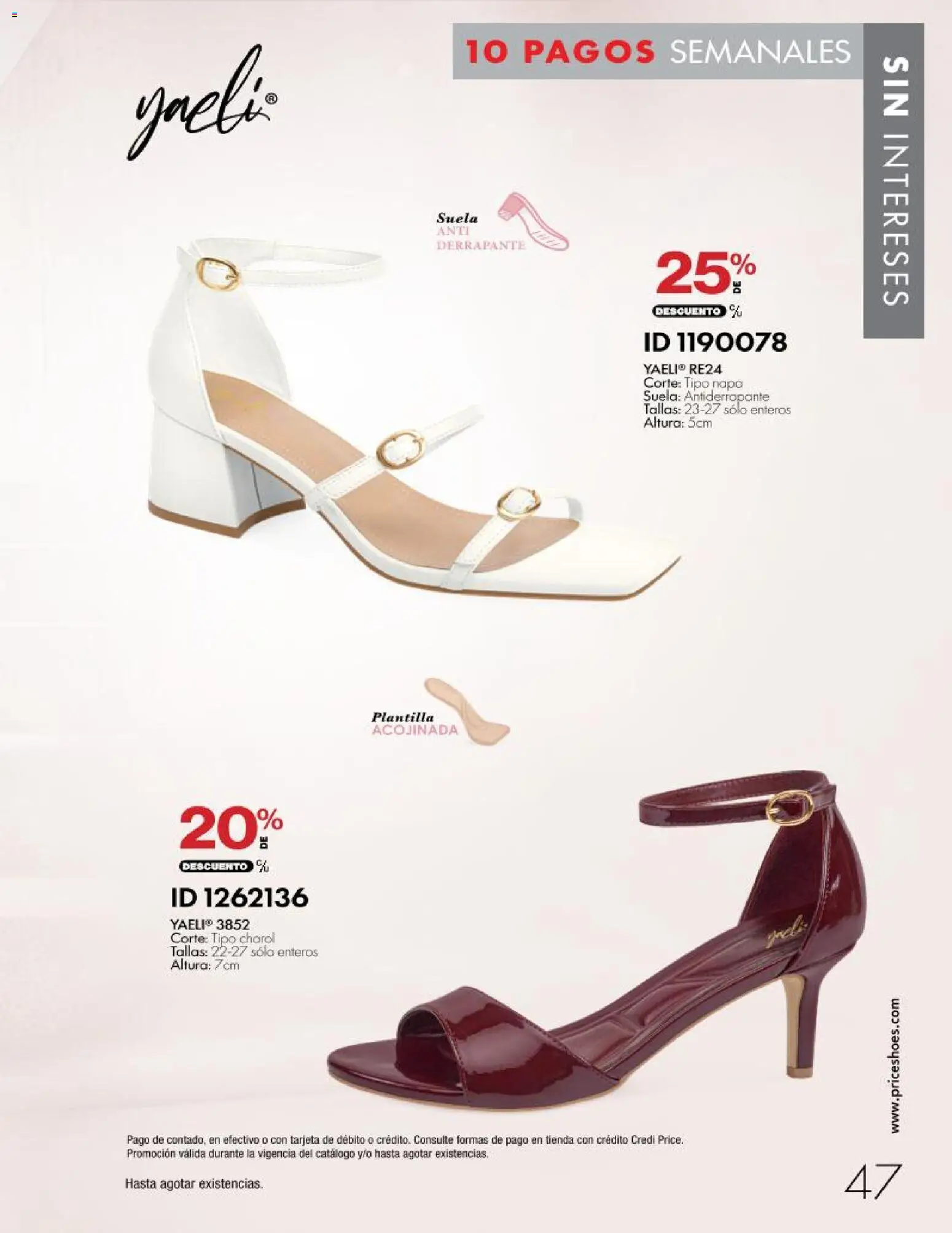Nuevas ofertas de Price Shoes válidas en toda la República Mexicana desde el 28/10/2026. ¡Encuentra las mejores ofertas en Price Shoes catálogo 10 pagos sin intereses! | Página: 47