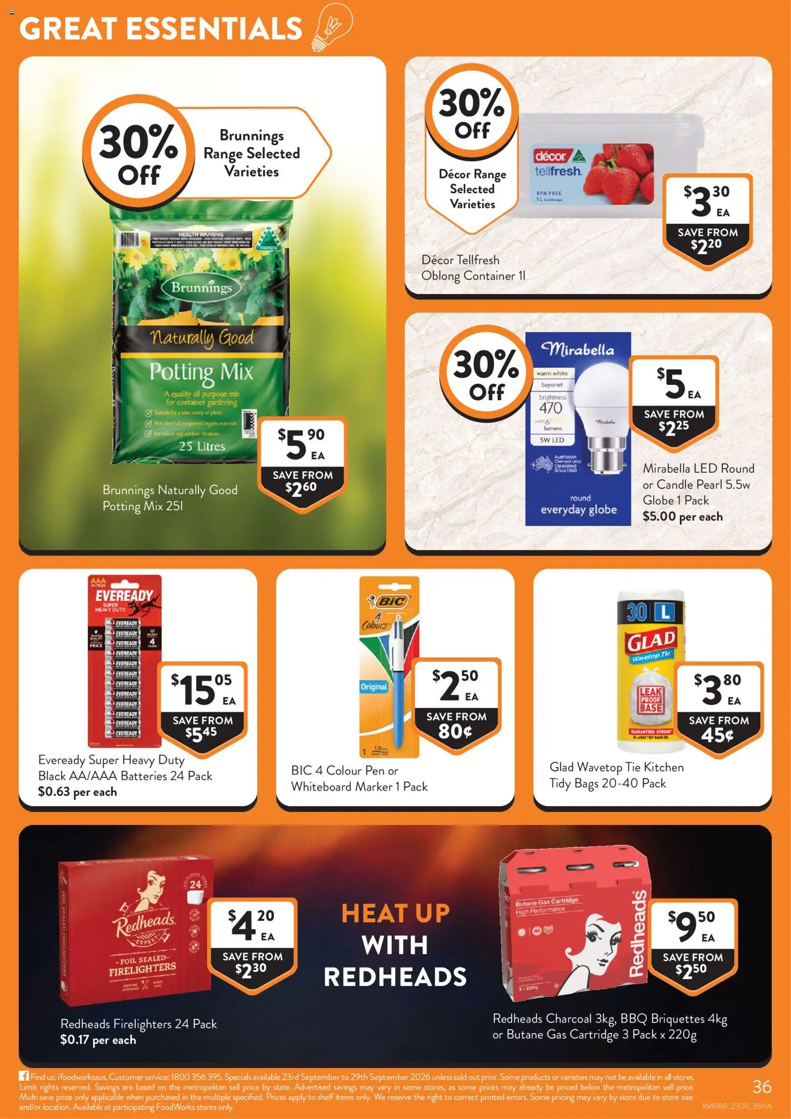 Foodworks catalogue - valid from 16/09/2026 | Page: 36 | Products: Shelf, Briquettes, Tie, Charcoal
