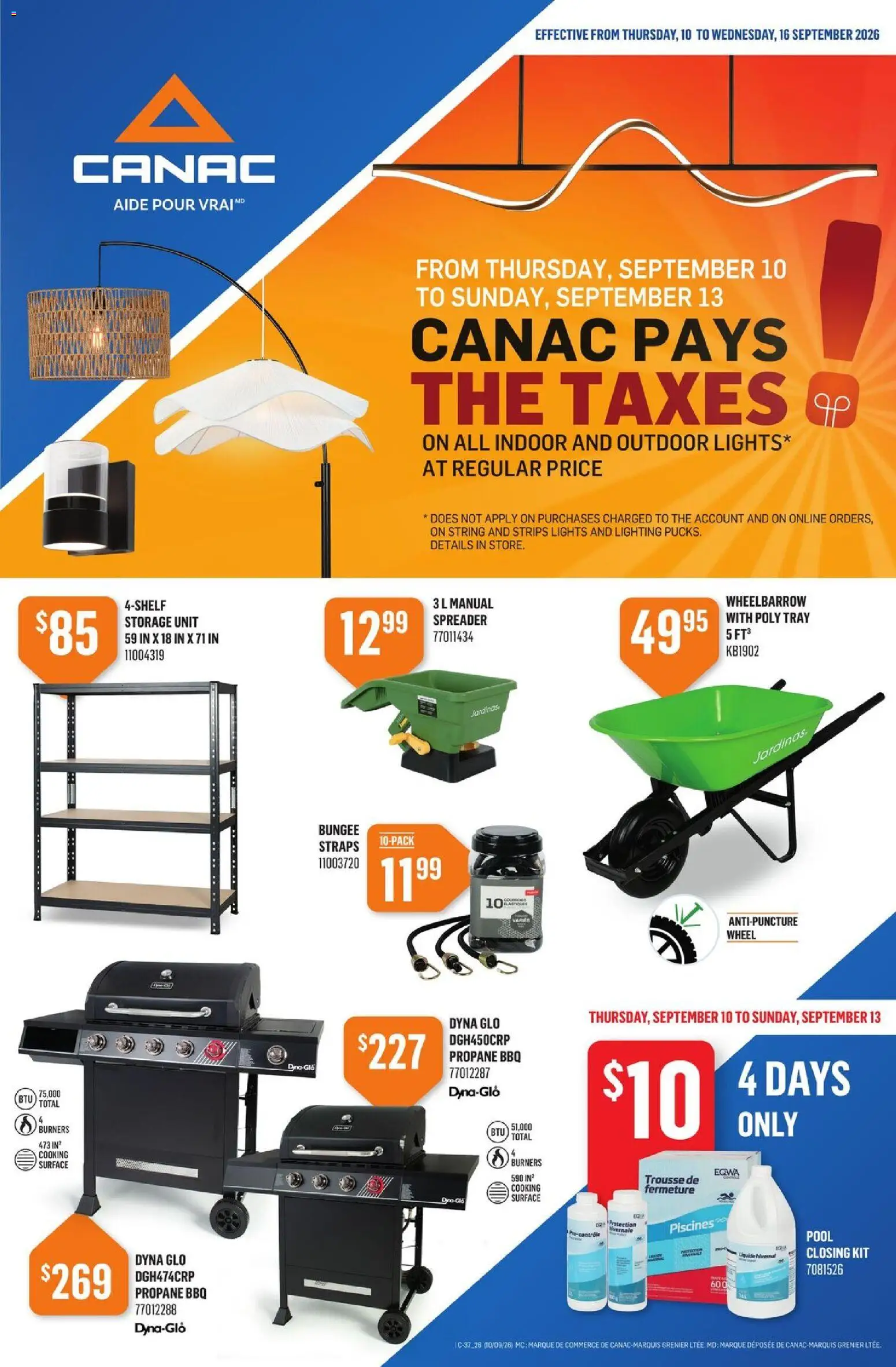 Canac flyer valid from Sep 10, 2026 | Page: 1 | Products: Strips, Lighting