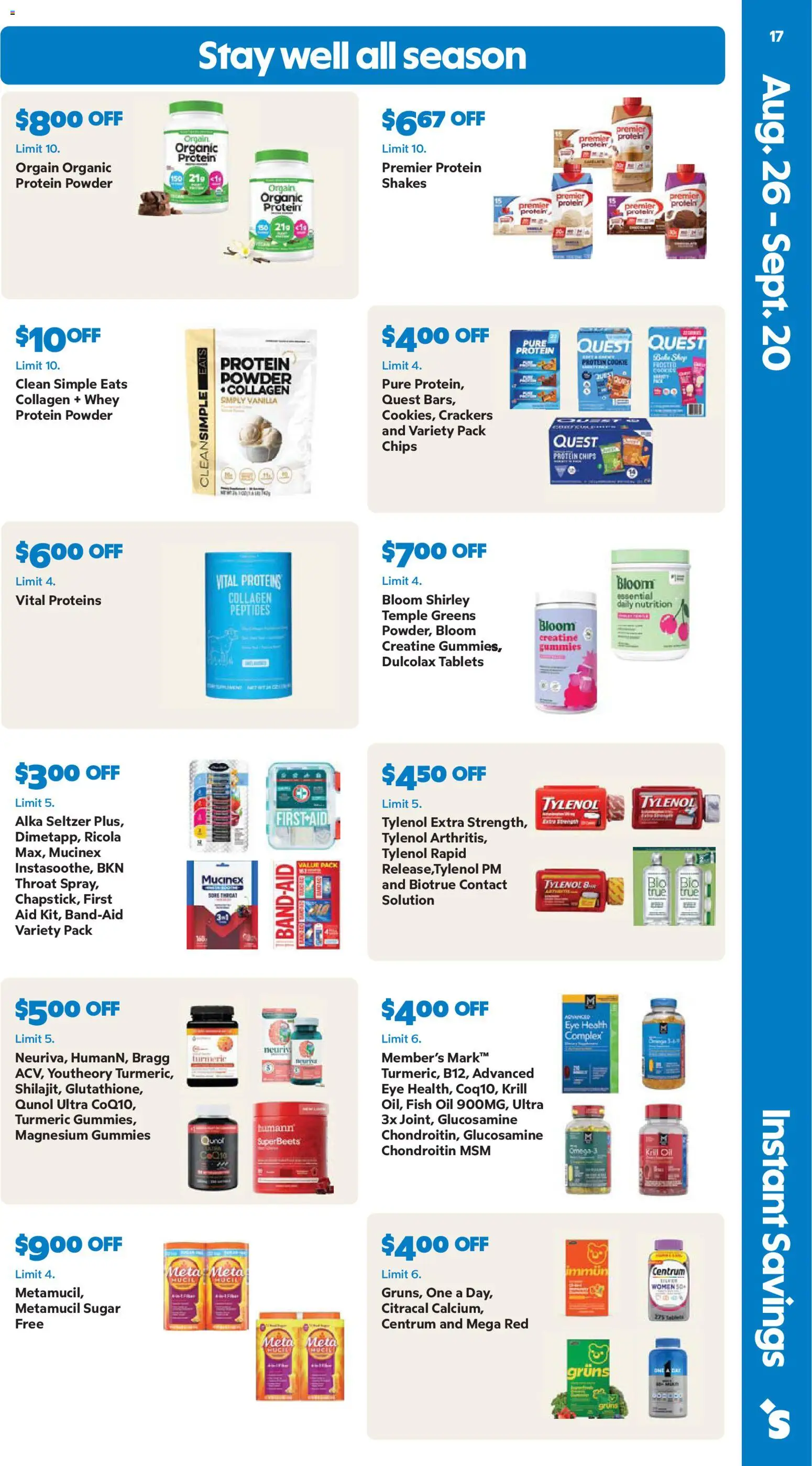 Sam's Club Weekly Ad - valid from 08/26/2026 | Page: 17 | Products: Fish Oil, Crackers, Chips, Sugar