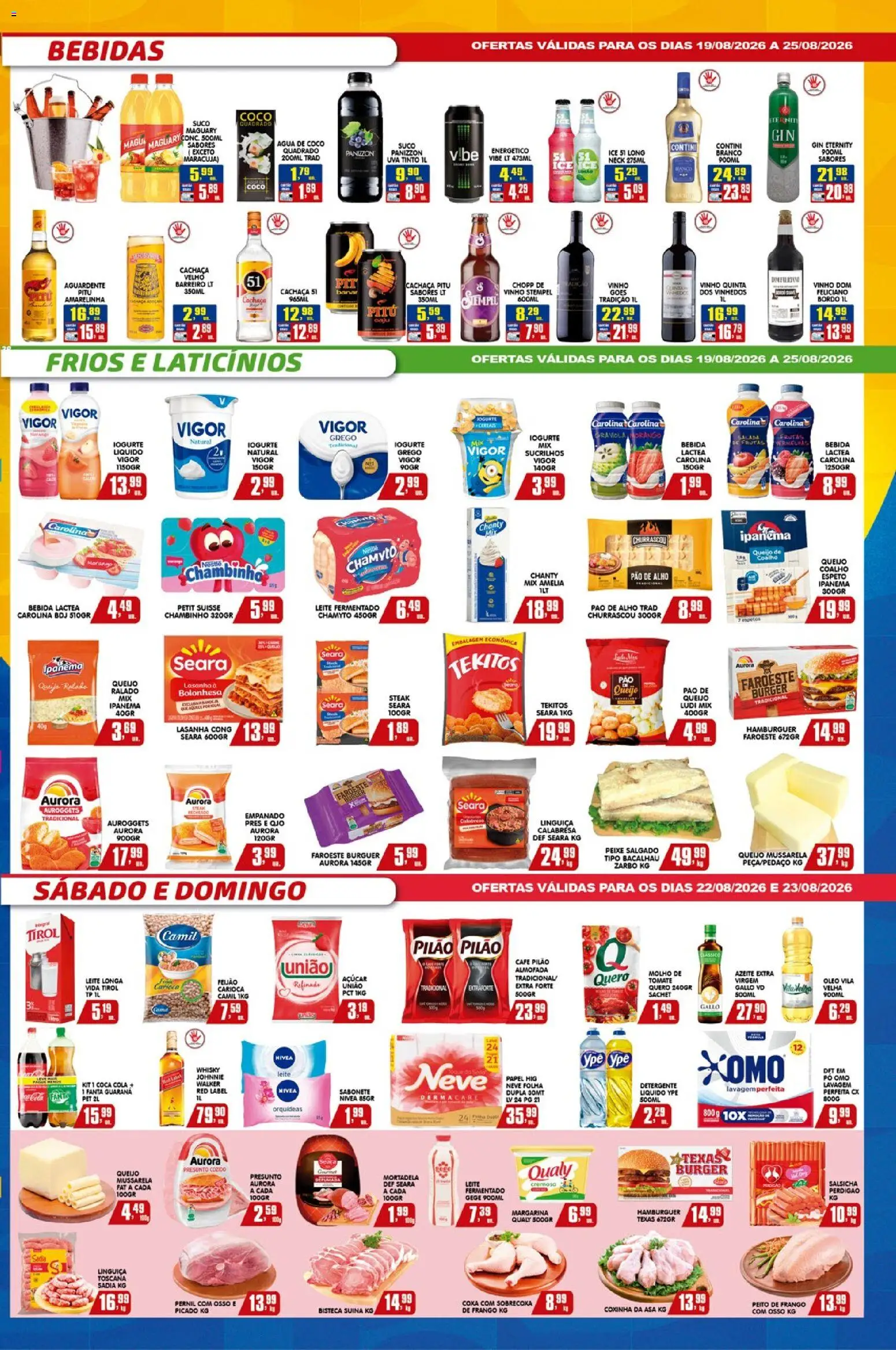 Higa's Supermercado Folheto - válido de 18/08/2026 | Página: 3 | Produtos: Tomate, Água de coco, Detergente, Sucrilhos