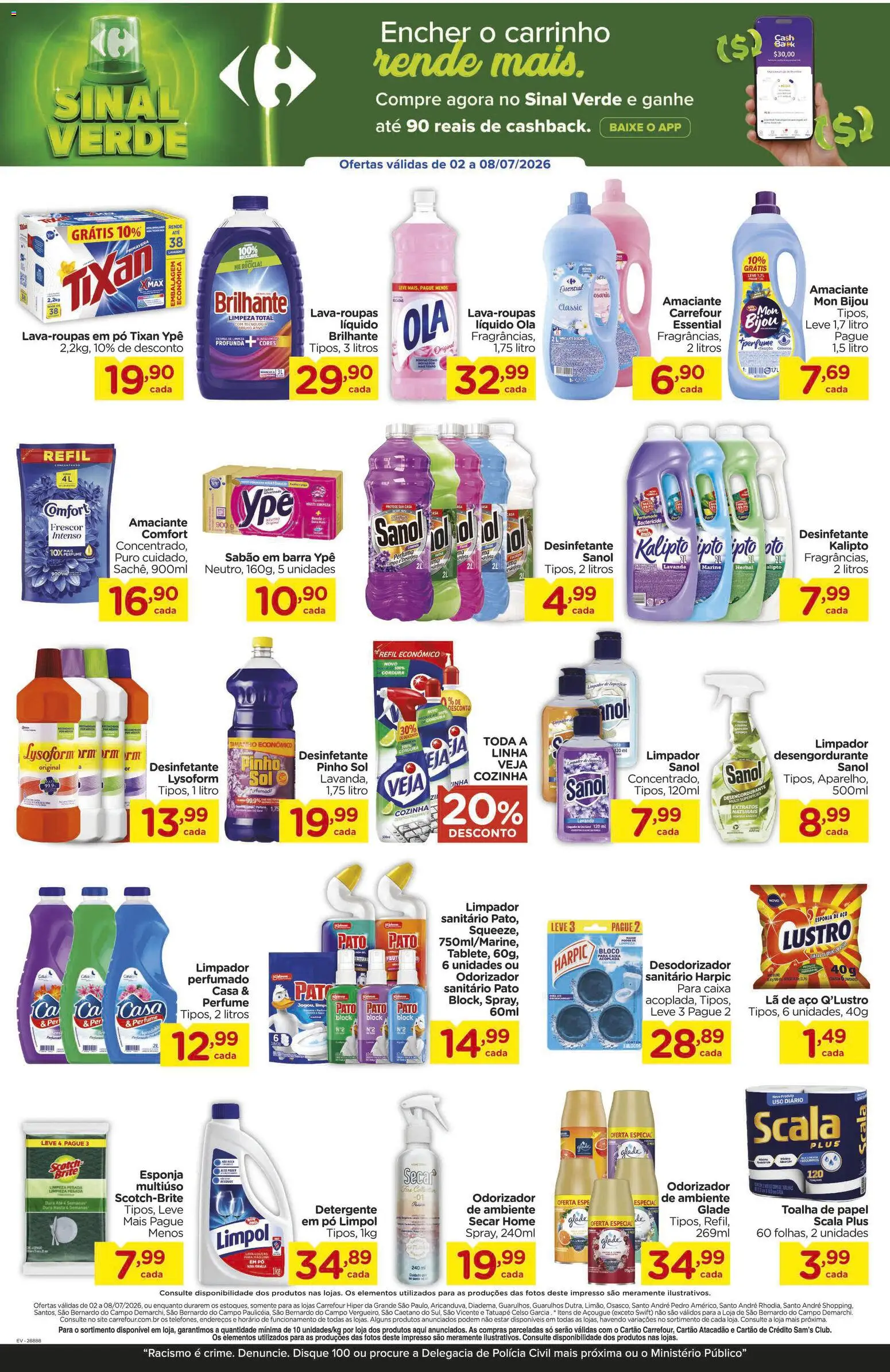 Carrefour Folheto - válido de 02/07/2026 | Página: 7 | Produtos: Sabão em barra, Desengordurante, Sabão, Amaciante