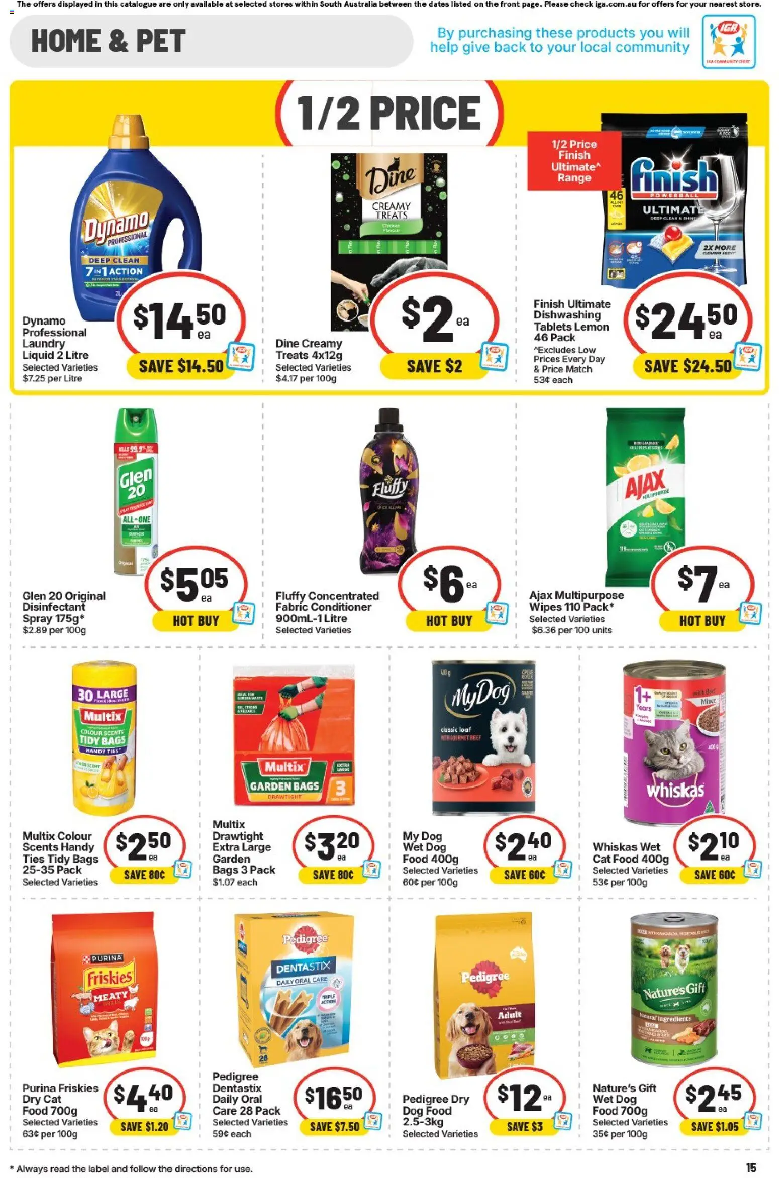 IGA catalogue - valid from 12/08/2026 | Page: 16 | Products: Dog food, Lemon, Laundry, Tablets