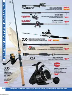 Preview of Big 5 Sporting Goods weekly ads valid from 26.05.2026 | Page: 52 | Products: Hook, Water, Bearings, Rod