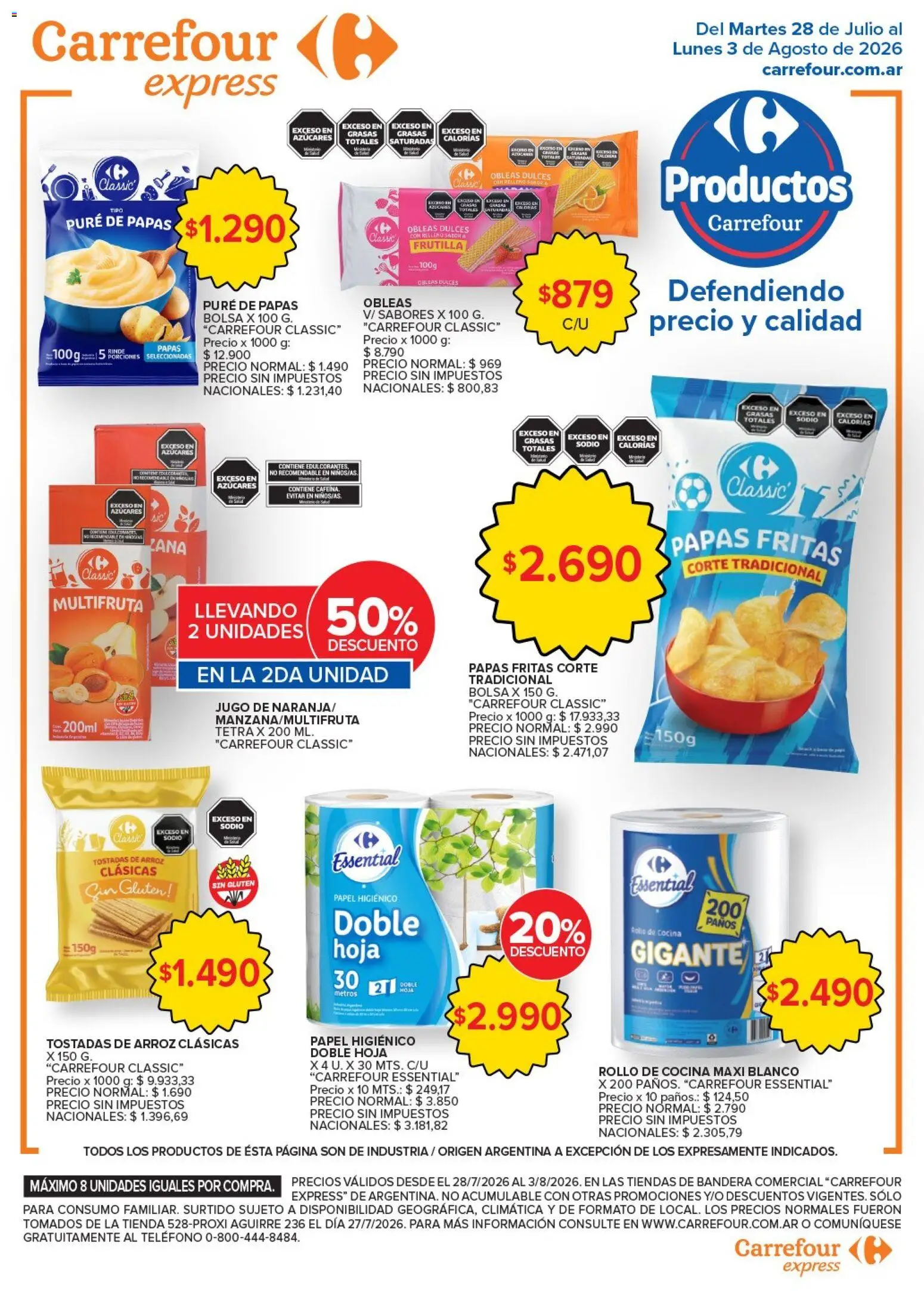 Carrefour Express ofertas │ válido desde el 28/07/2026 | Página: 4 | Productos: Teléfono, Bolsa, Arroz, Papas fritas