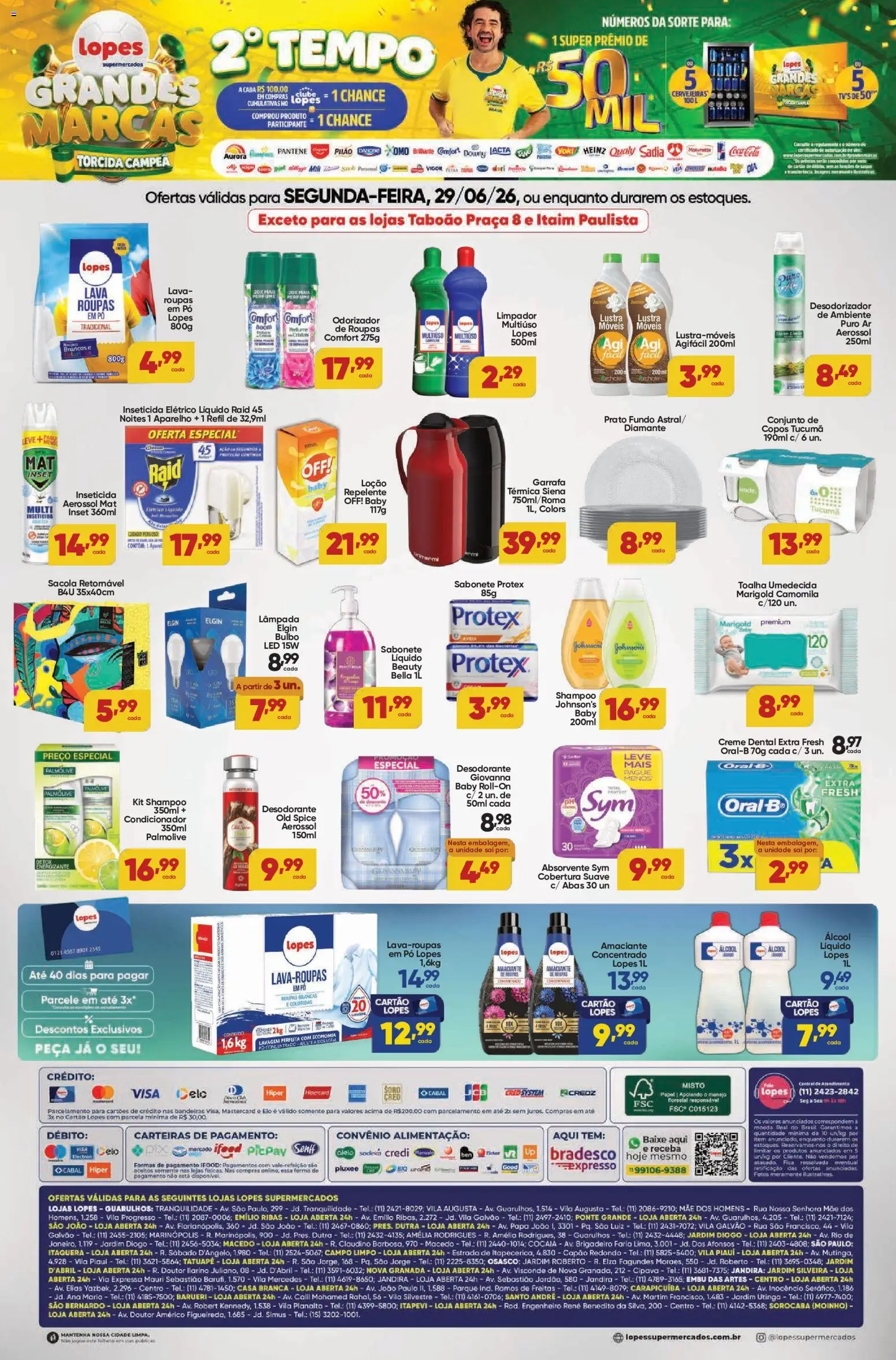 Lopes Supermercados Folheto - válido de 29/06/2026 | Página: 2 | Produtos: Roupas, Repelente, Absorvente, Amaciante