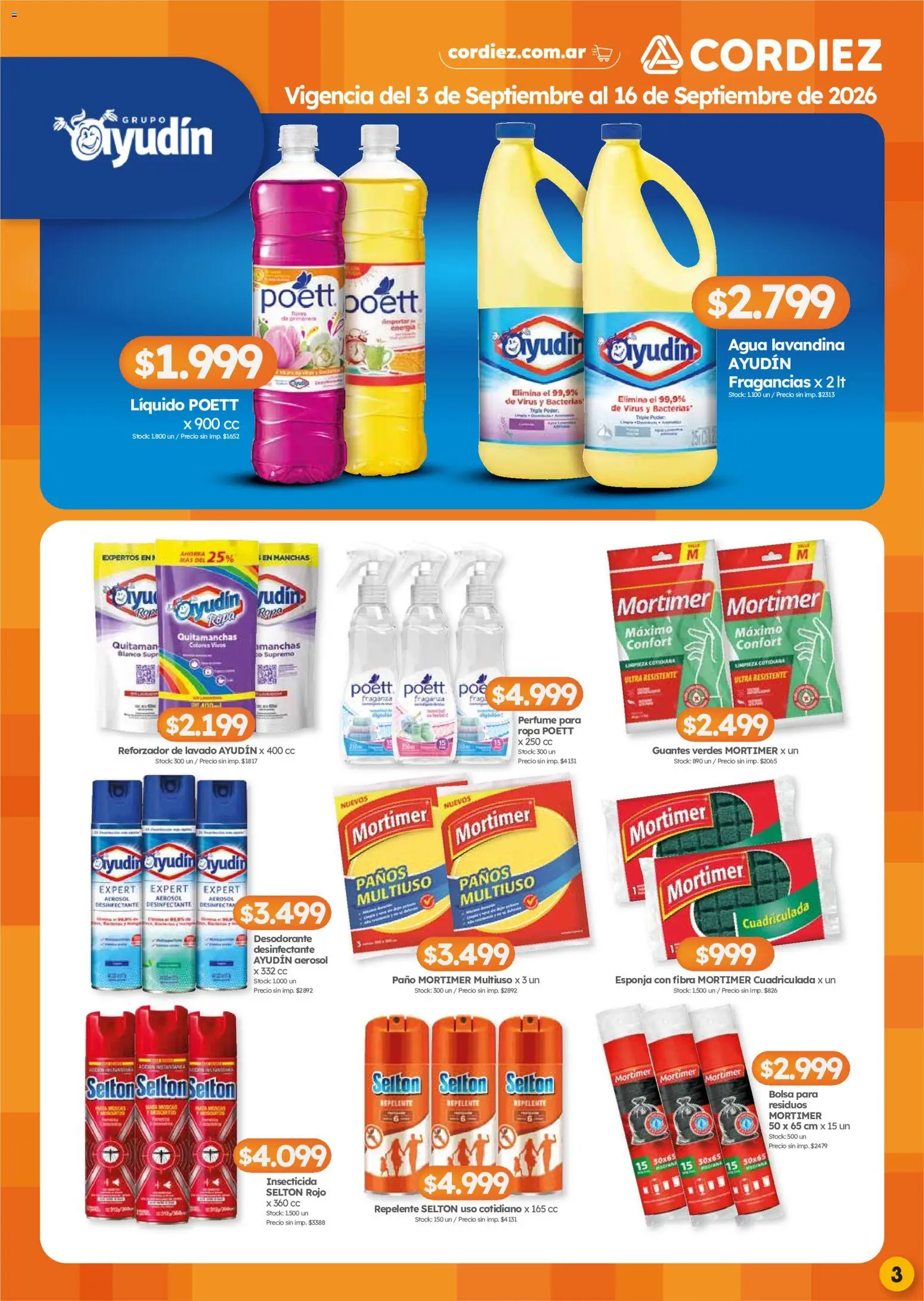 Cordiez - Marcas destacadas │ válido desde el 03/09/2026 | Página: 3 | Productos: Insecticida, Perfume, Agua, Ropa