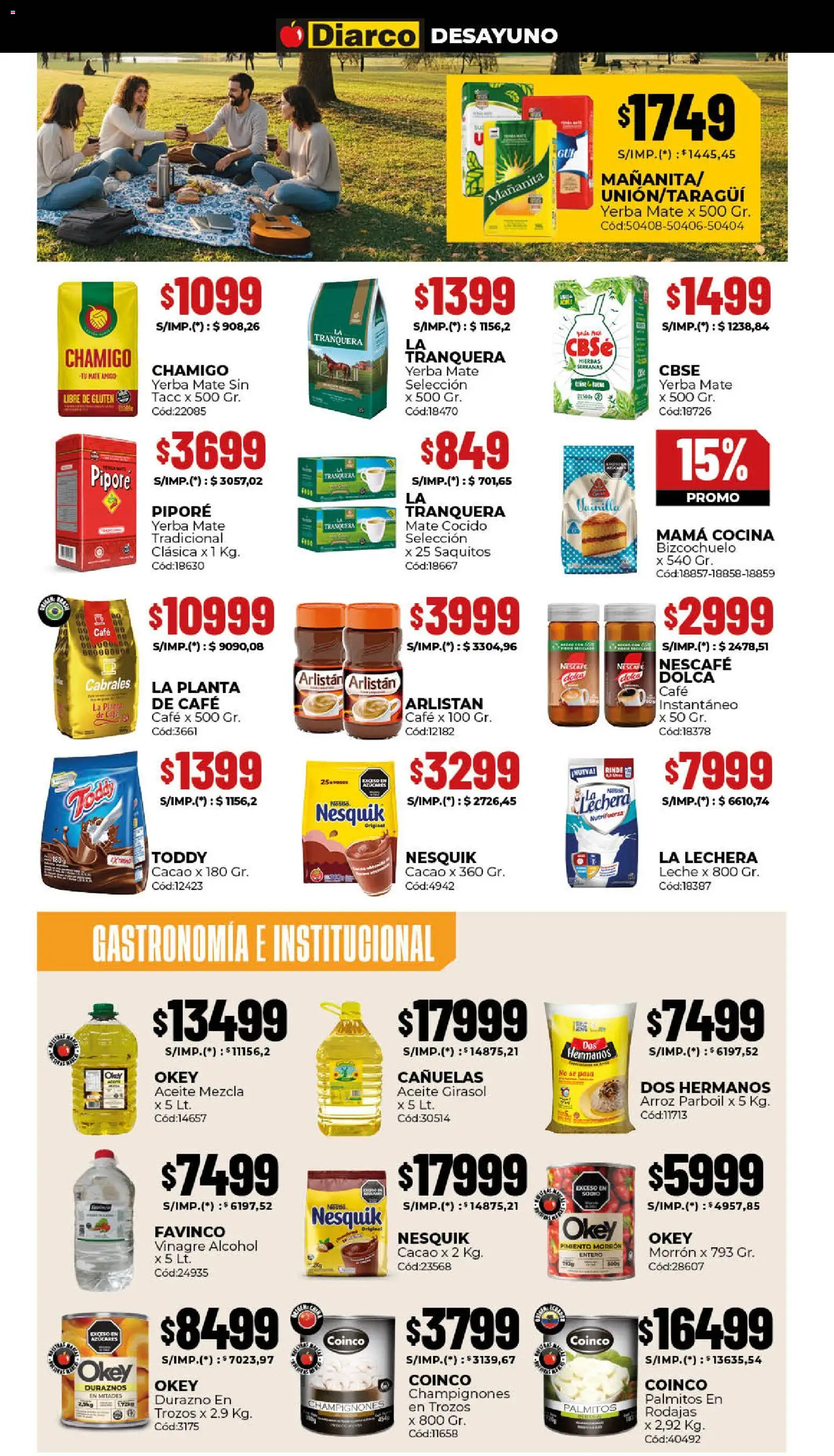 Diarco - Ofertas Sur │ válido desde el 20.04.2026 | Página: 4 | Productos: Cocina, Aceite, Leche, Mate cocido