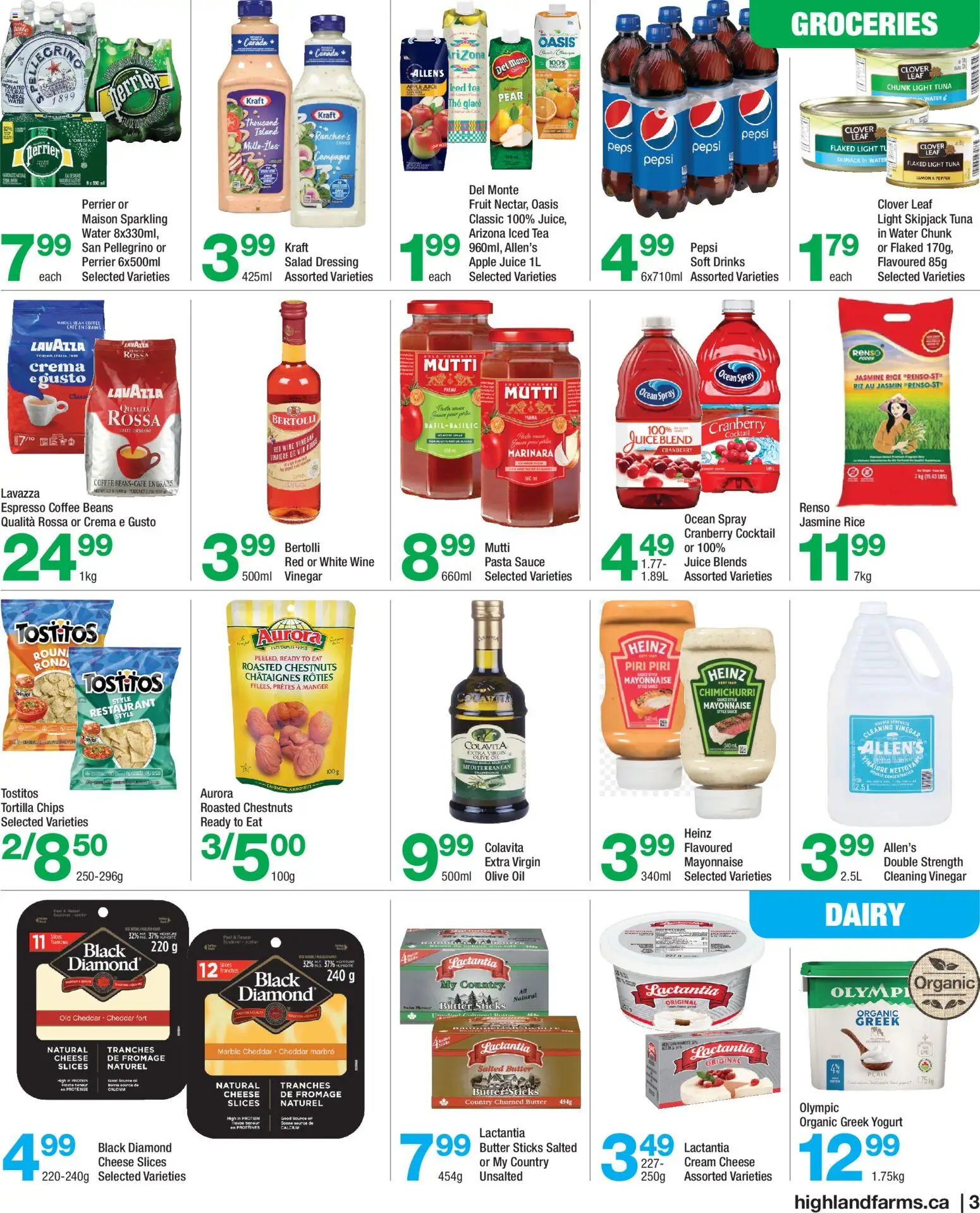 Highland Farms flyer valid from Jul 23, 2026 | Page: 3 | Products: Cream, Pepsi, Drinks, Beans