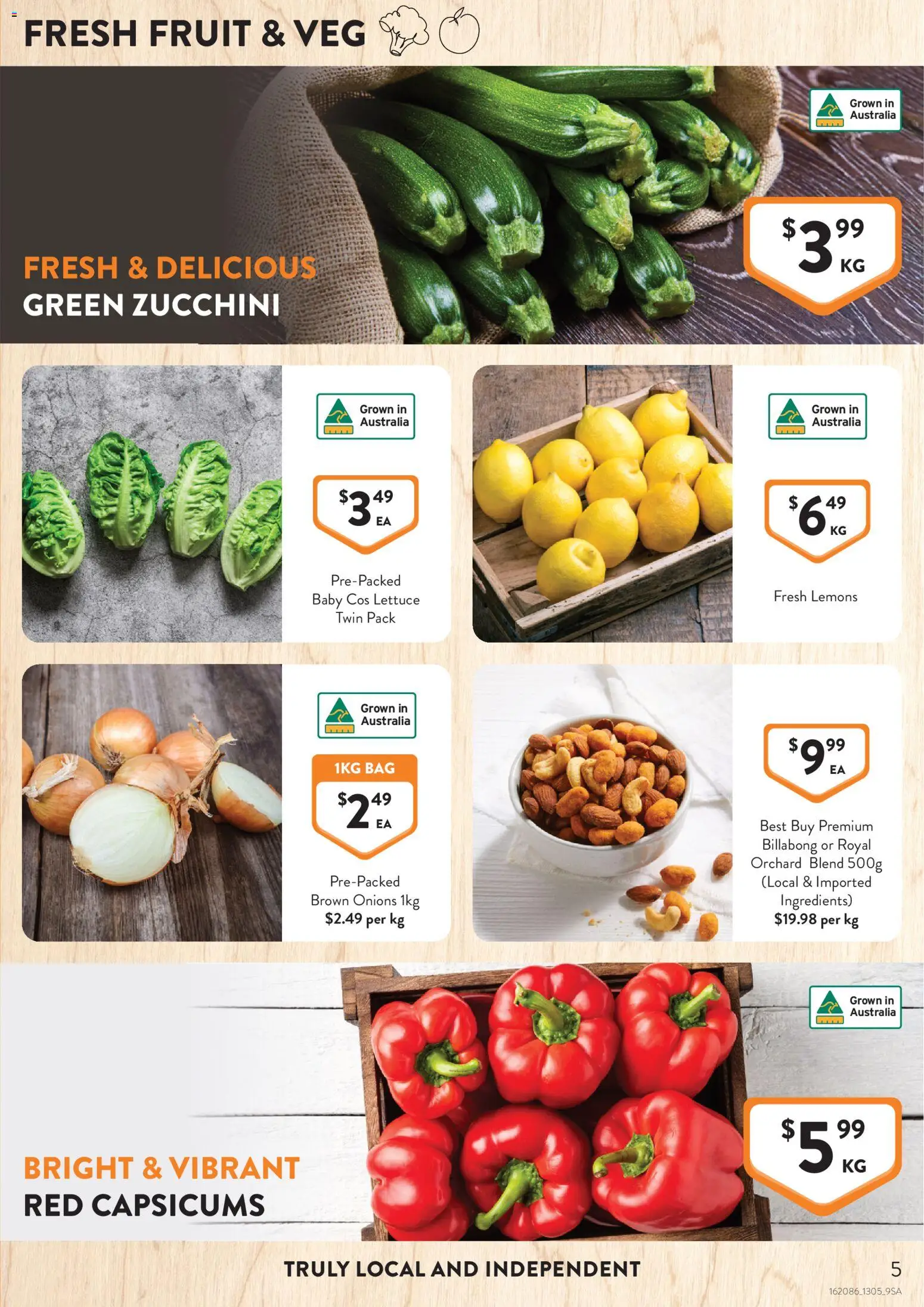 Foodworks catalogue - valid from 13.05.2026 | Page: 5 | Products: Lettuce, Onions, Zucchini, Bag