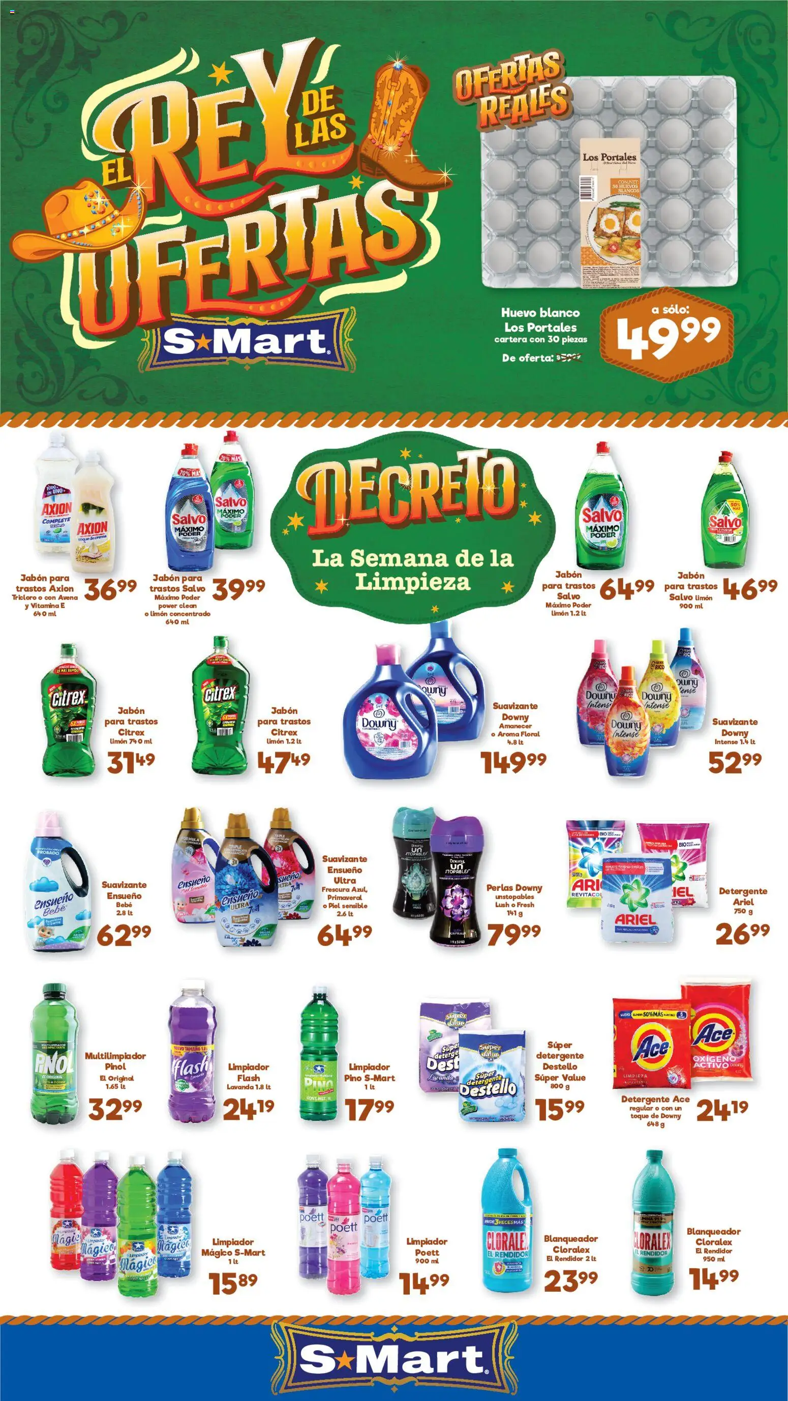 Nuevas ofertas de S-Mart válidas en toda la República Mexicana desde el 26.05.2026. ¡Encuentra las mejores ofertas en S-Mart folleto Ofertas de feria Matamoros! | Página: 1 | Productos: Detergente, Avena, Huevos, Jabón