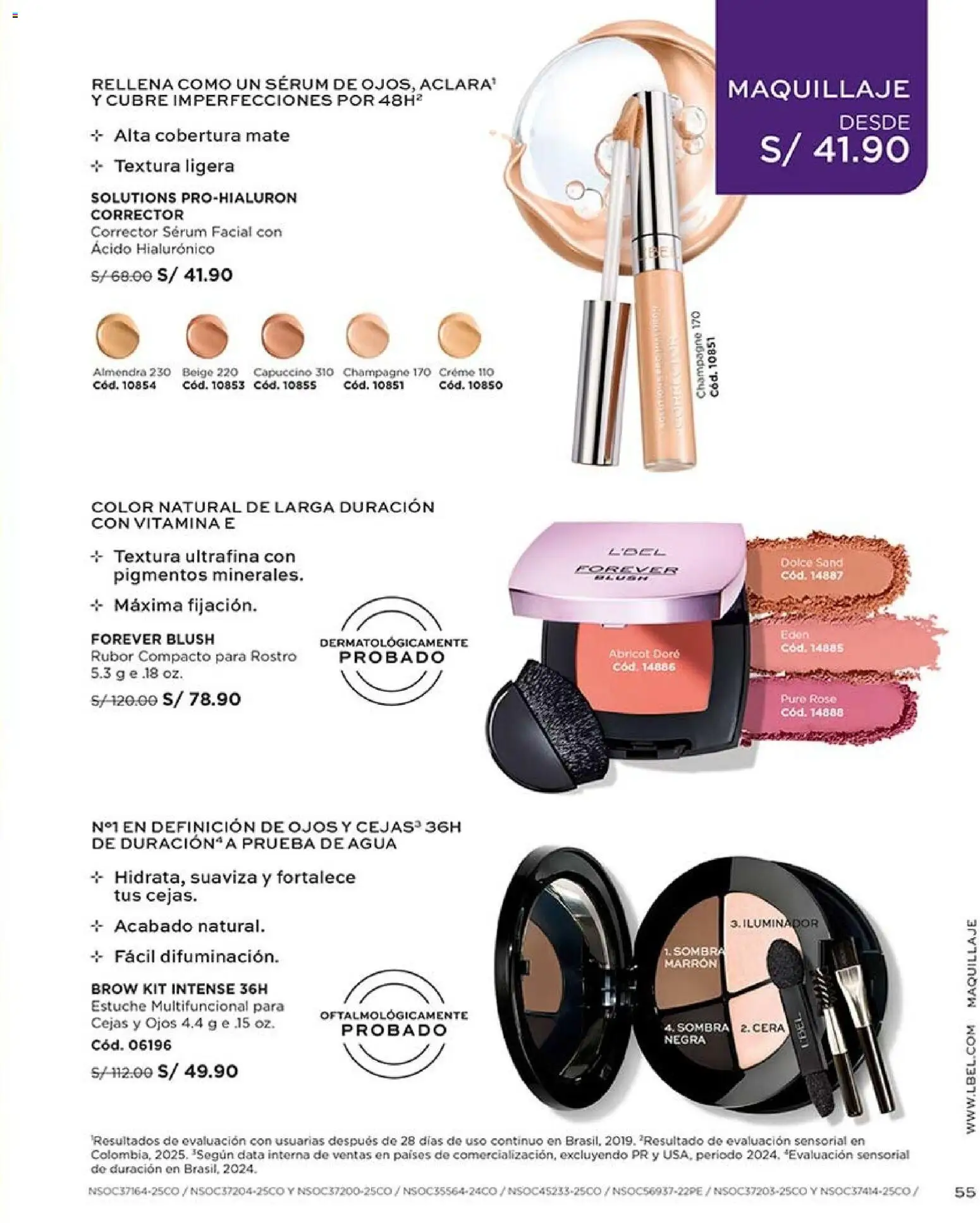 Catálogo L'Bel válido desde 02/08/2026 | Página: 55 | Productos: Maquillaje, Corrector, Rubor